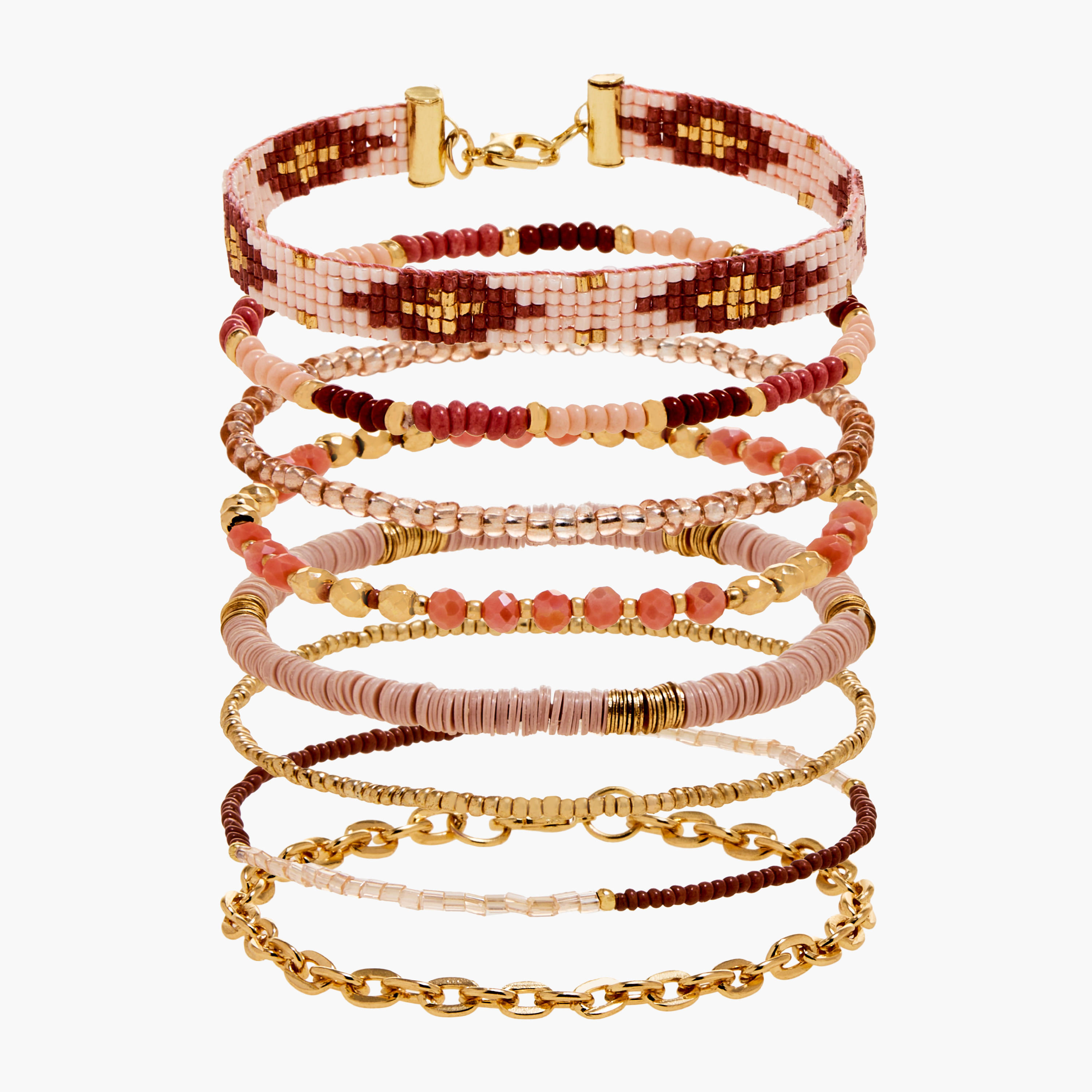 سوار خرز قابل للتمدد - مجموعة من 8-women-watchesandjewellery-jewellery-banglesandbracelets-image-10