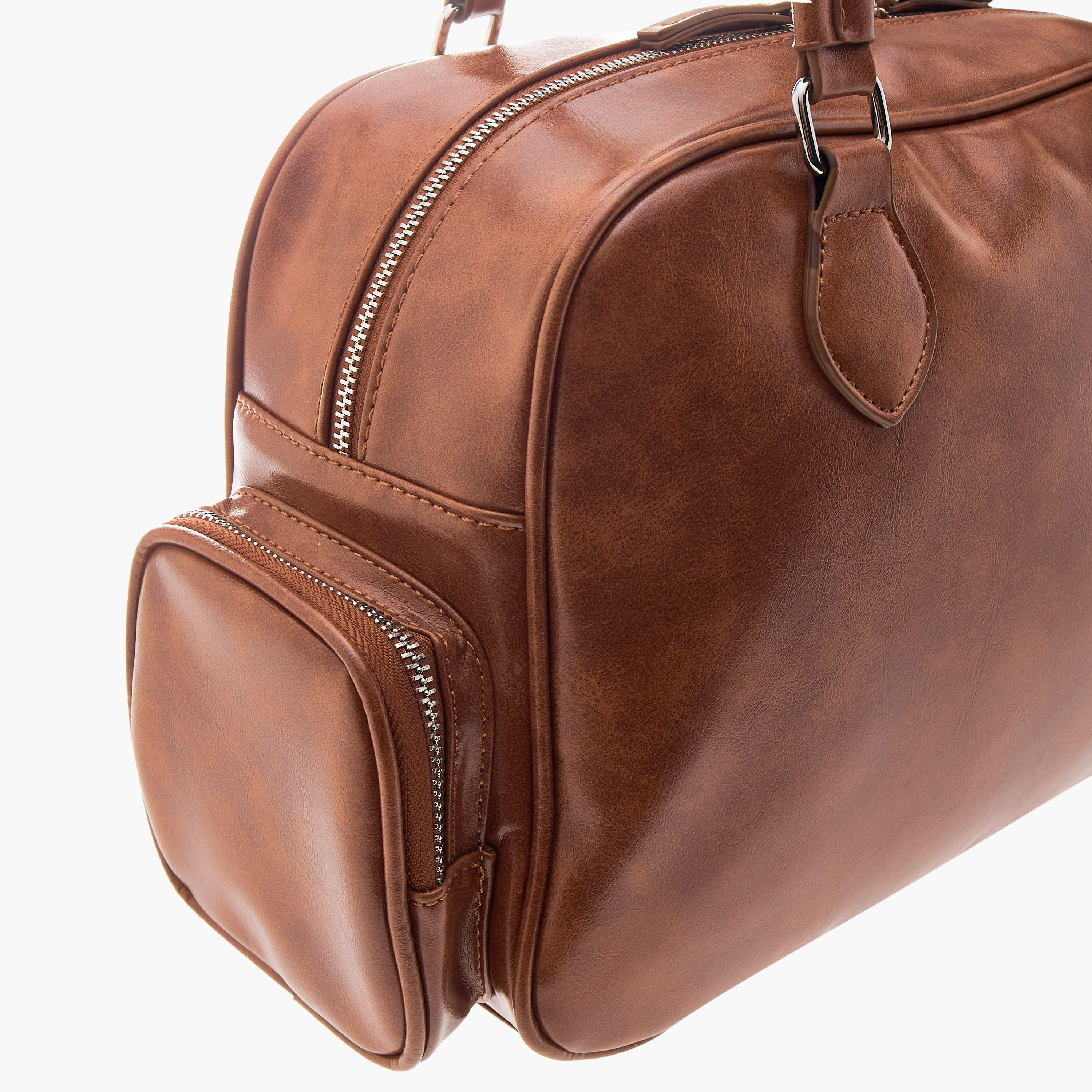 شنطة كتف بمقبض مزدوج وإغلاق سحاب وتفاصيل جيب-women-bagsandwallets-handbags-image-8