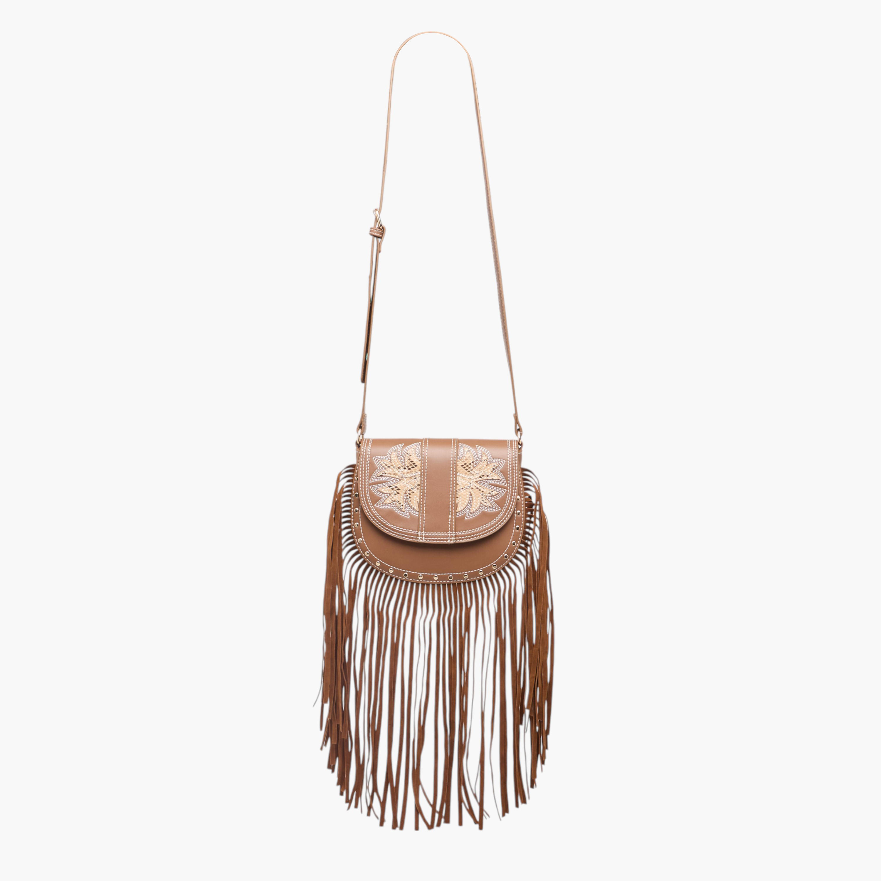 شنطة كروس بودي مطرزة بحزام قابل للتعديل وطية إغلاق-women-bagsandwallets-handbags-image-3