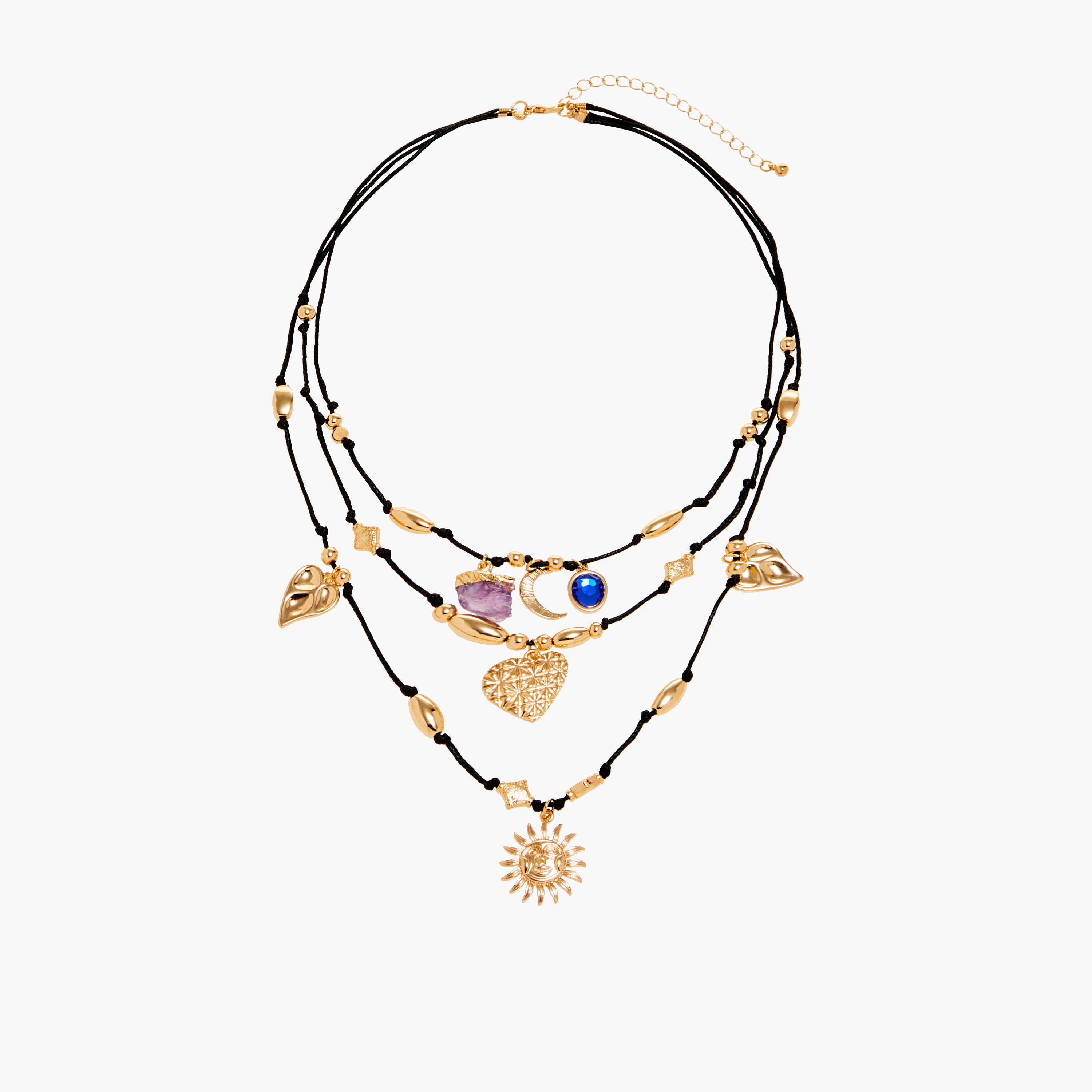 عقد متعدّد الطبقات مزيّن بمشبك إغلاق - طقم 3 قطع-women-watchesandjewellery-jewellery-necklacesandpendants-image-1