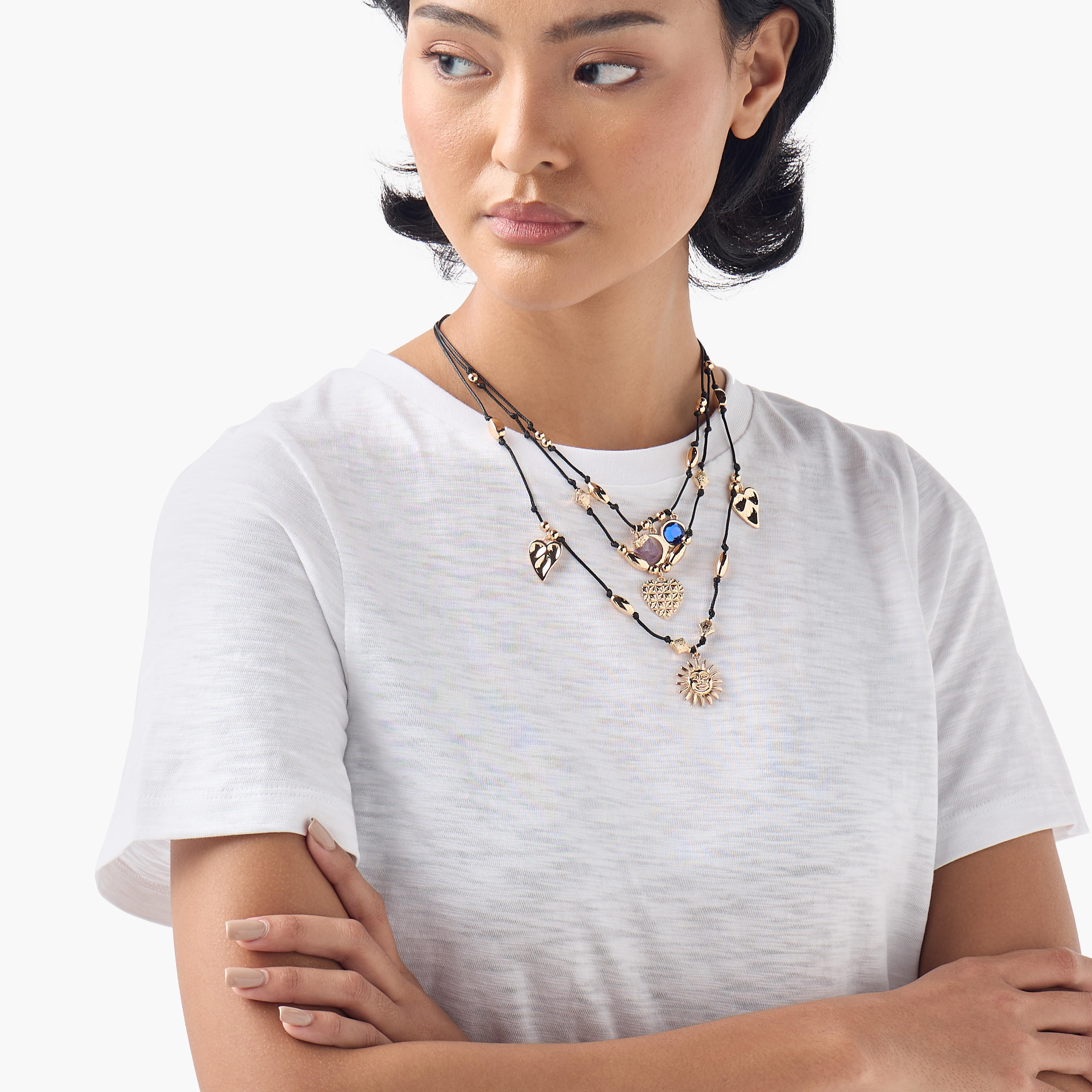 عقد متعدّد الطبقات مزيّن بمشبك إغلاق - طقم 3 قطع-women-watchesandjewellery-jewellery-necklacesandpendants-image-2