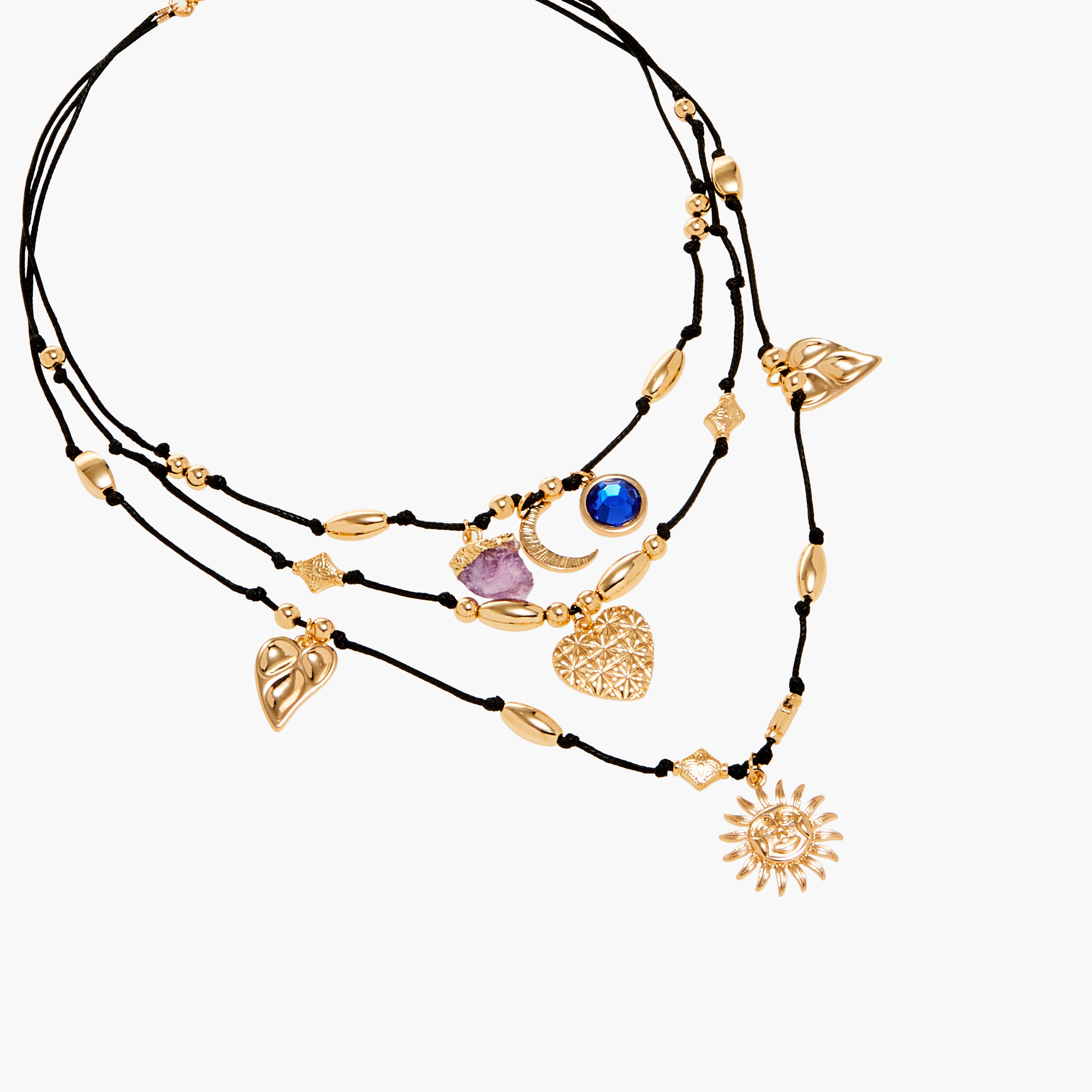 عقد متعدّد الطبقات مزيّن بمشبك إغلاق - طقم 3 قطع-women-watchesandjewellery-jewellery-necklacesandpendants-image-3