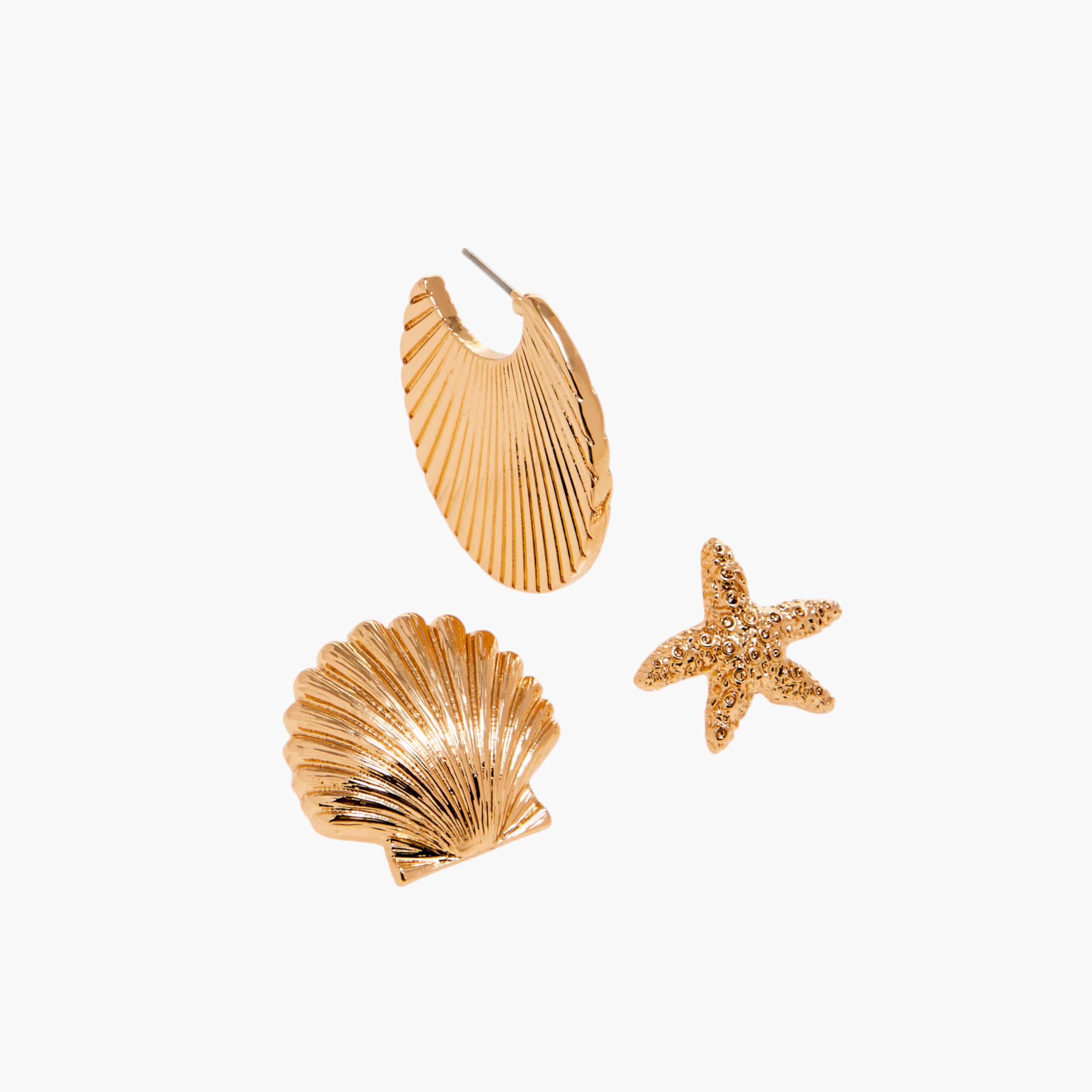 حلقان متنوعة بمكبس إغلاق خلفي - طقم 3 قطع-women-watchesandjewellery-jewellery-earrings-image-3