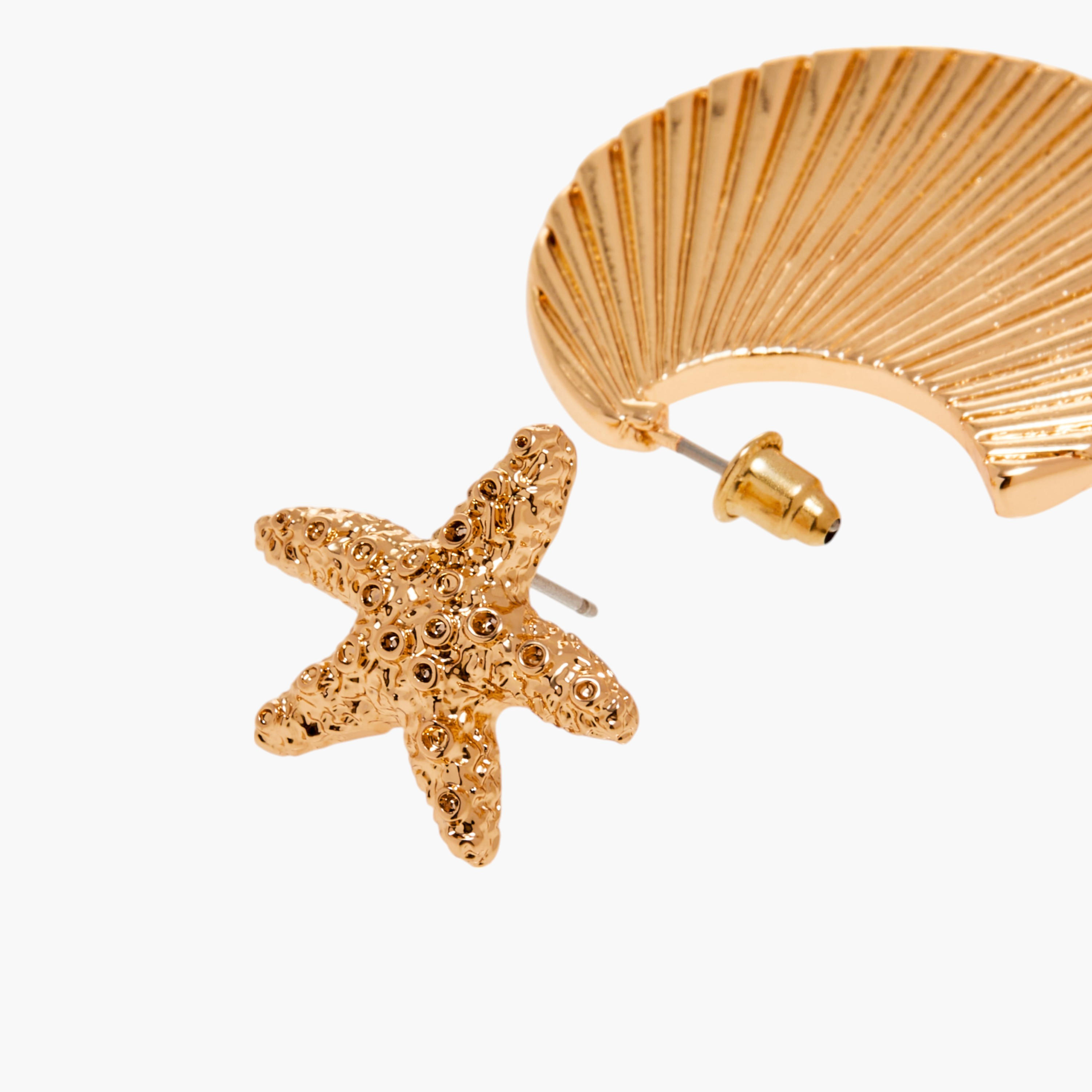 حلقان متنوعة بمكبس إغلاق خلفي - طقم 3 قطع-women-watchesandjewellery-jewellery-earrings-image-1