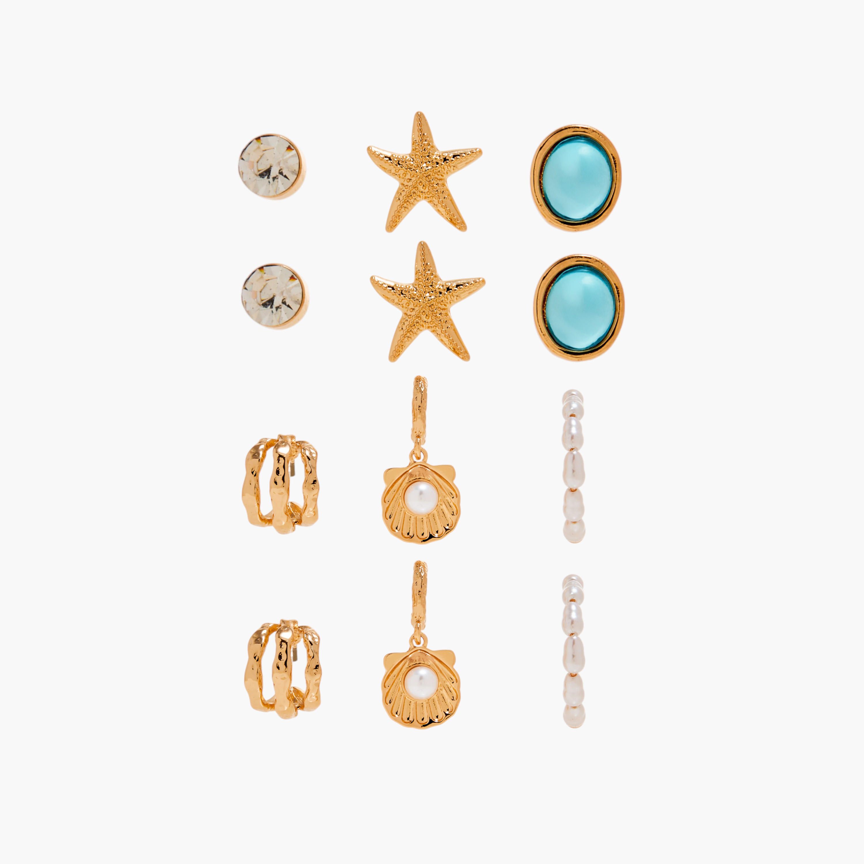 حلقان متنوعة - طقم 6 أزواج-women-watchesandjewellery-jewellery-earrings-image-5