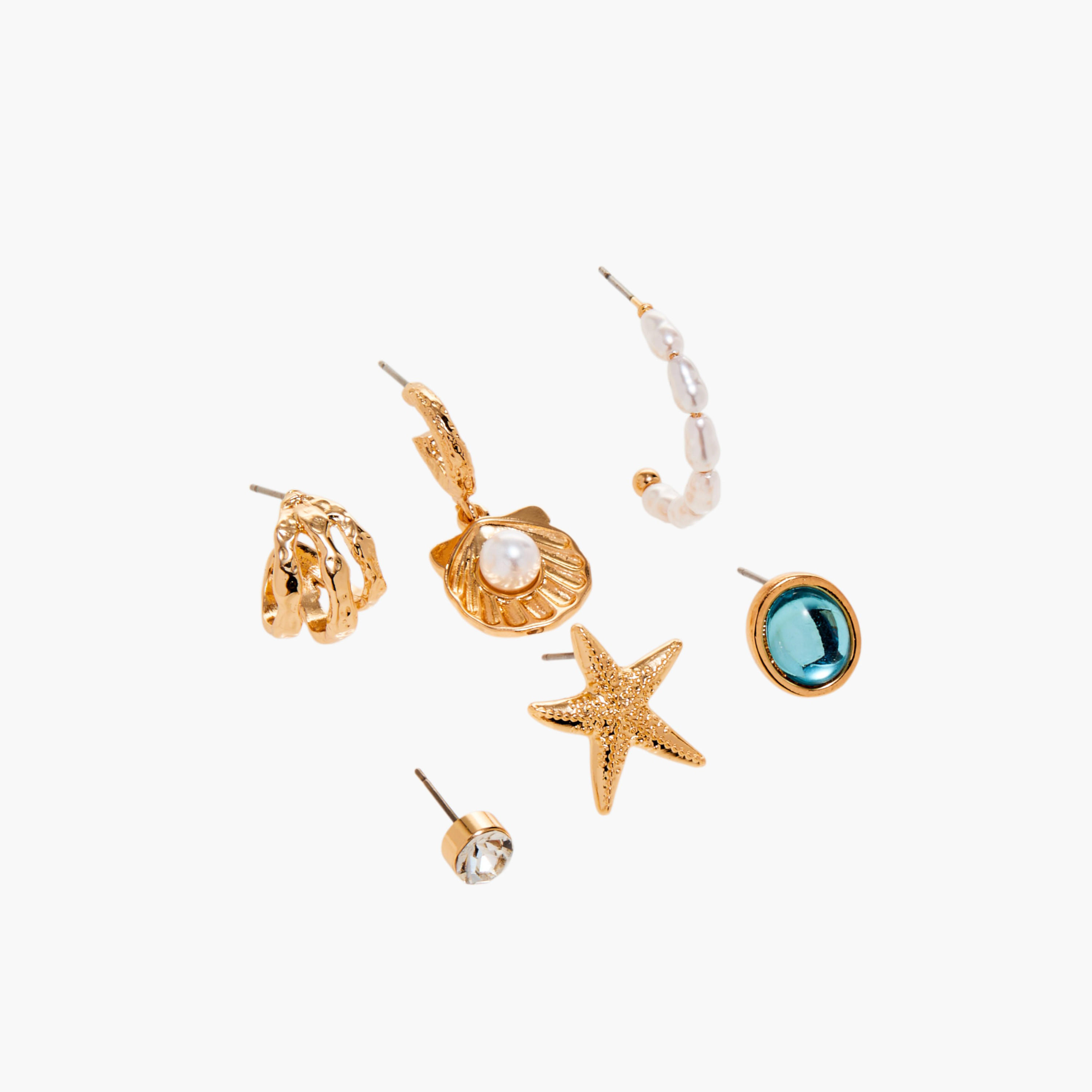 حلقان متنوعة - طقم 6 أزواج-women-watchesandjewellery-jewellery-earrings-image-3