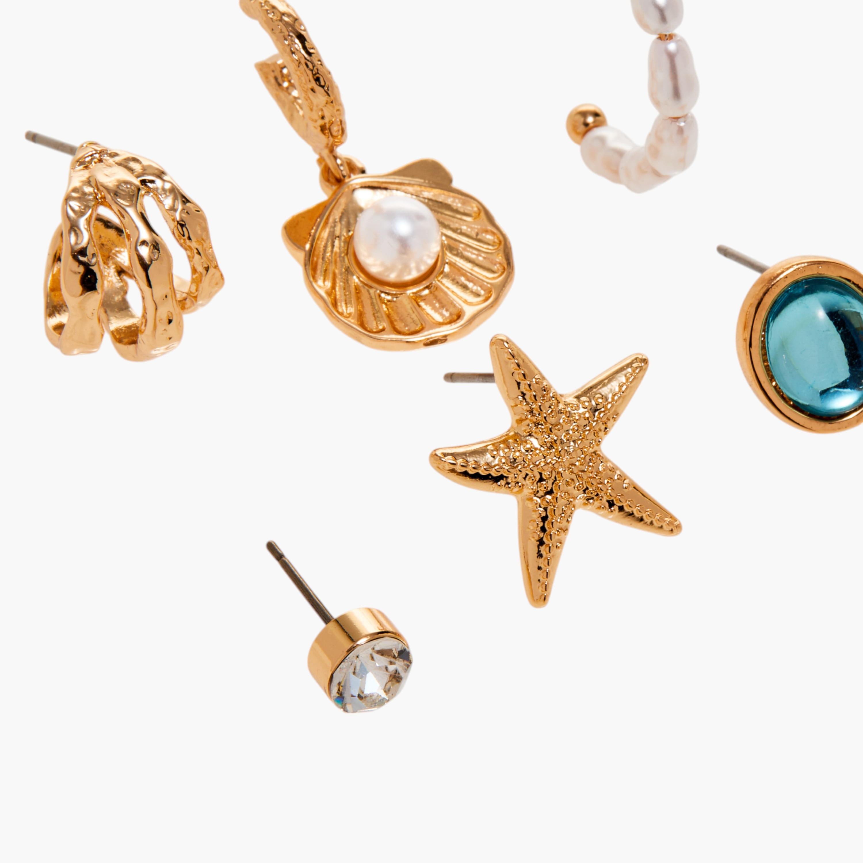 حلقان متنوعة - طقم 6 أزواج-women-watchesandjewellery-jewellery-earrings-image-2