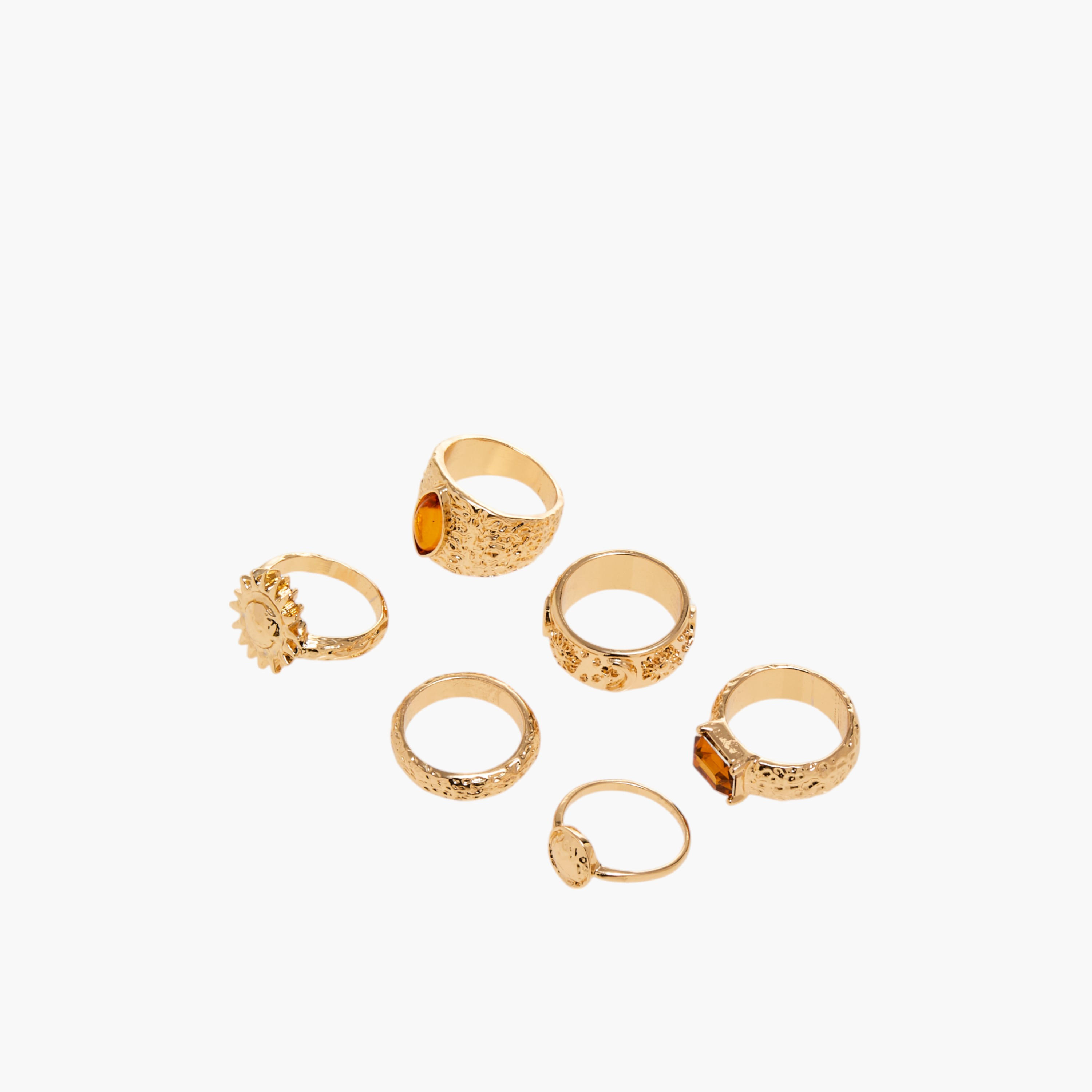 خاتم ميتاليك بدلاية شمس - طقم 6 قطع-women-watchesandjewellery-jewellery-rings-image-3