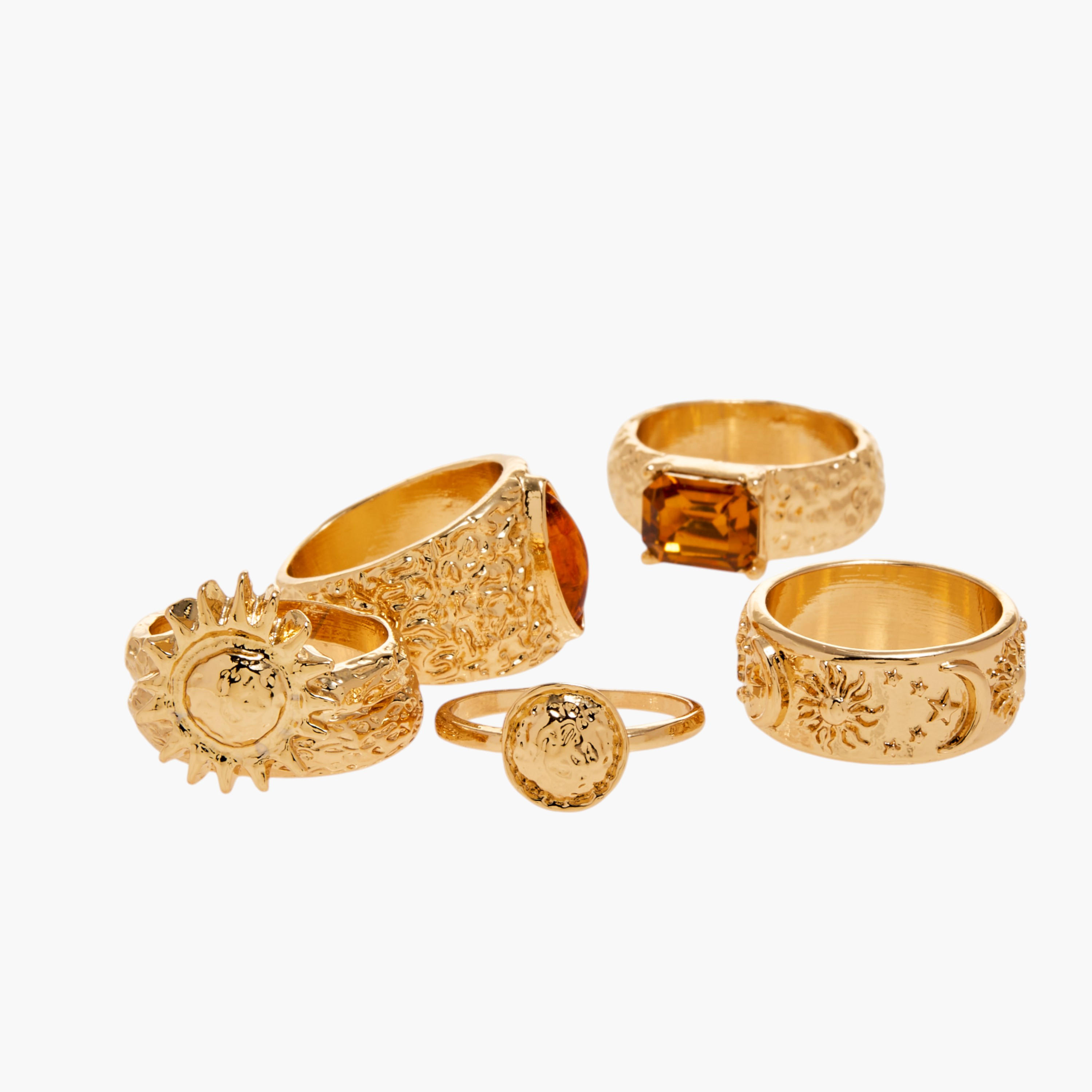 خاتم ميتاليك بدلاية شمس - طقم 6 قطع-women-watchesandjewellery-jewellery-rings-image-2