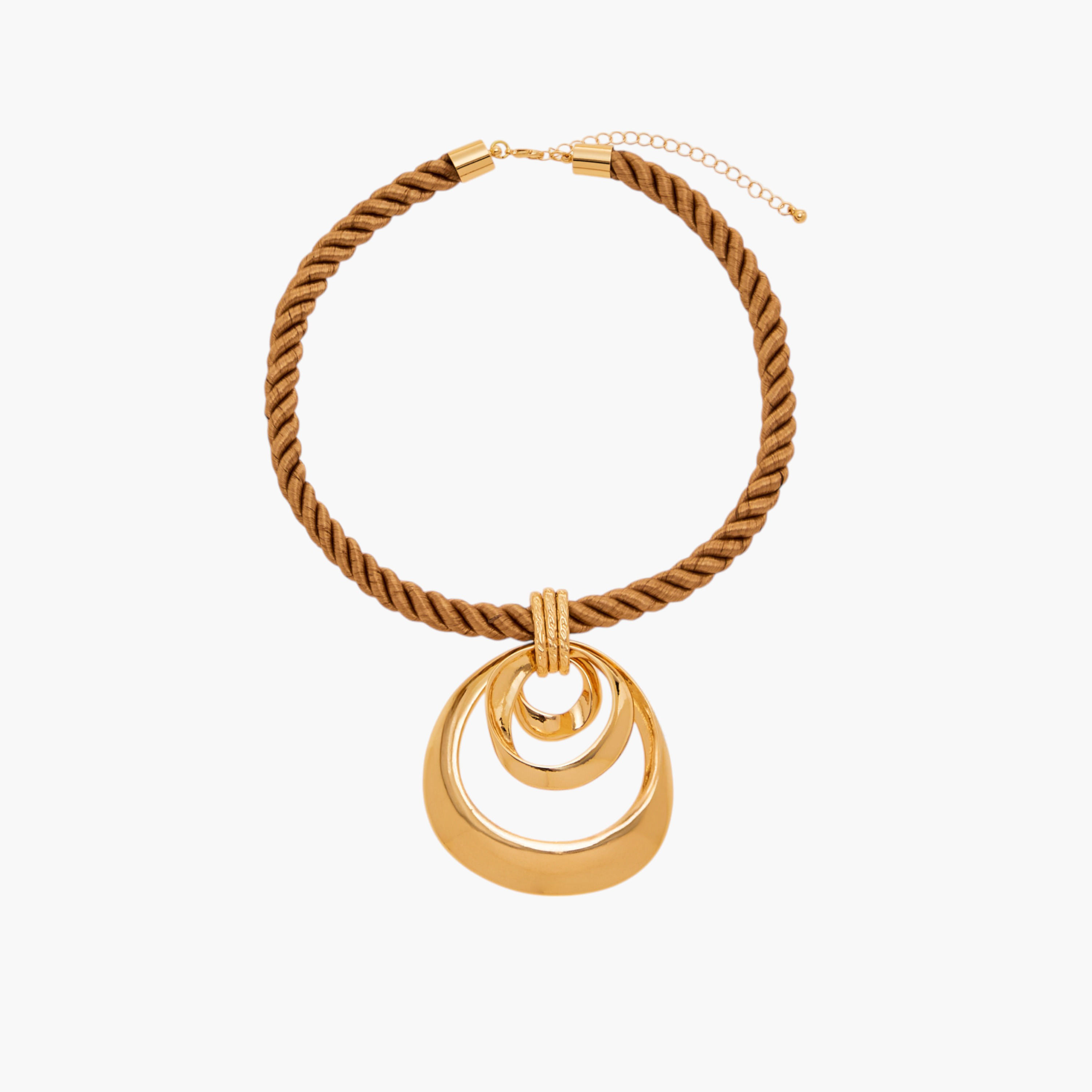 حلق ميتاليك بتصميم حبل ودلاية ومشبك إغلاق-women-watchesandjewellery-jewellery-necklacesandpendants-image-1