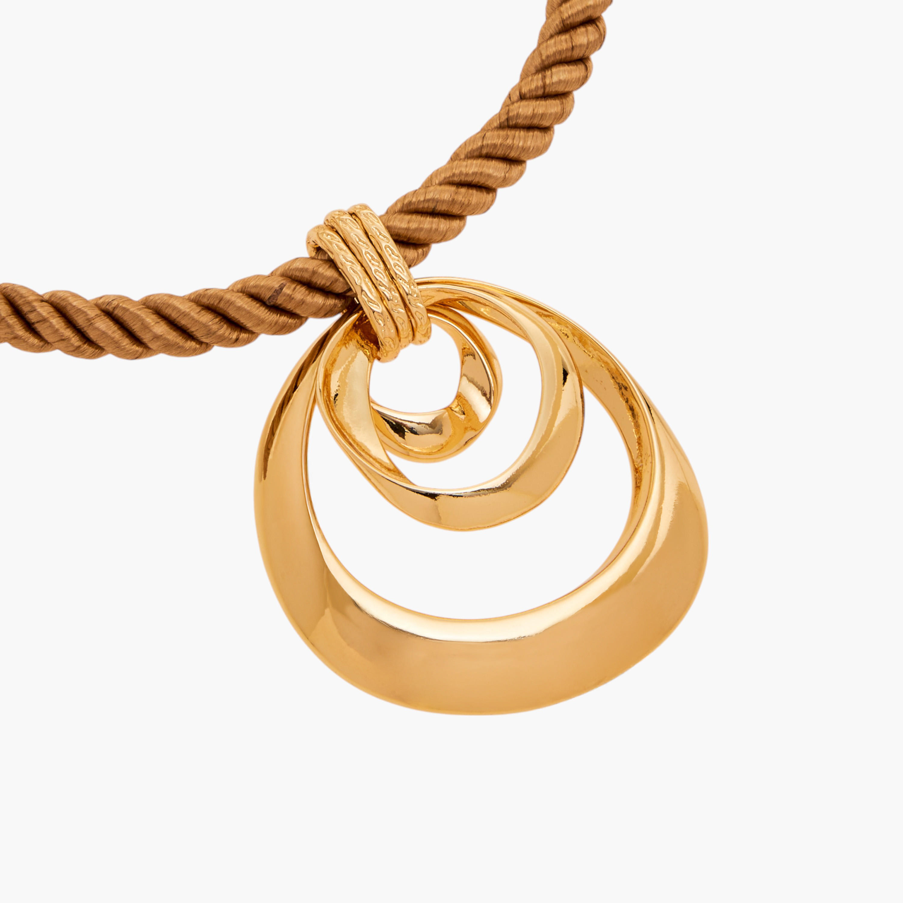 حلق ميتاليك بتصميم حبل ودلاية ومشبك إغلاق-women-watchesandjewellery-jewellery-necklacesandpendants-image-4