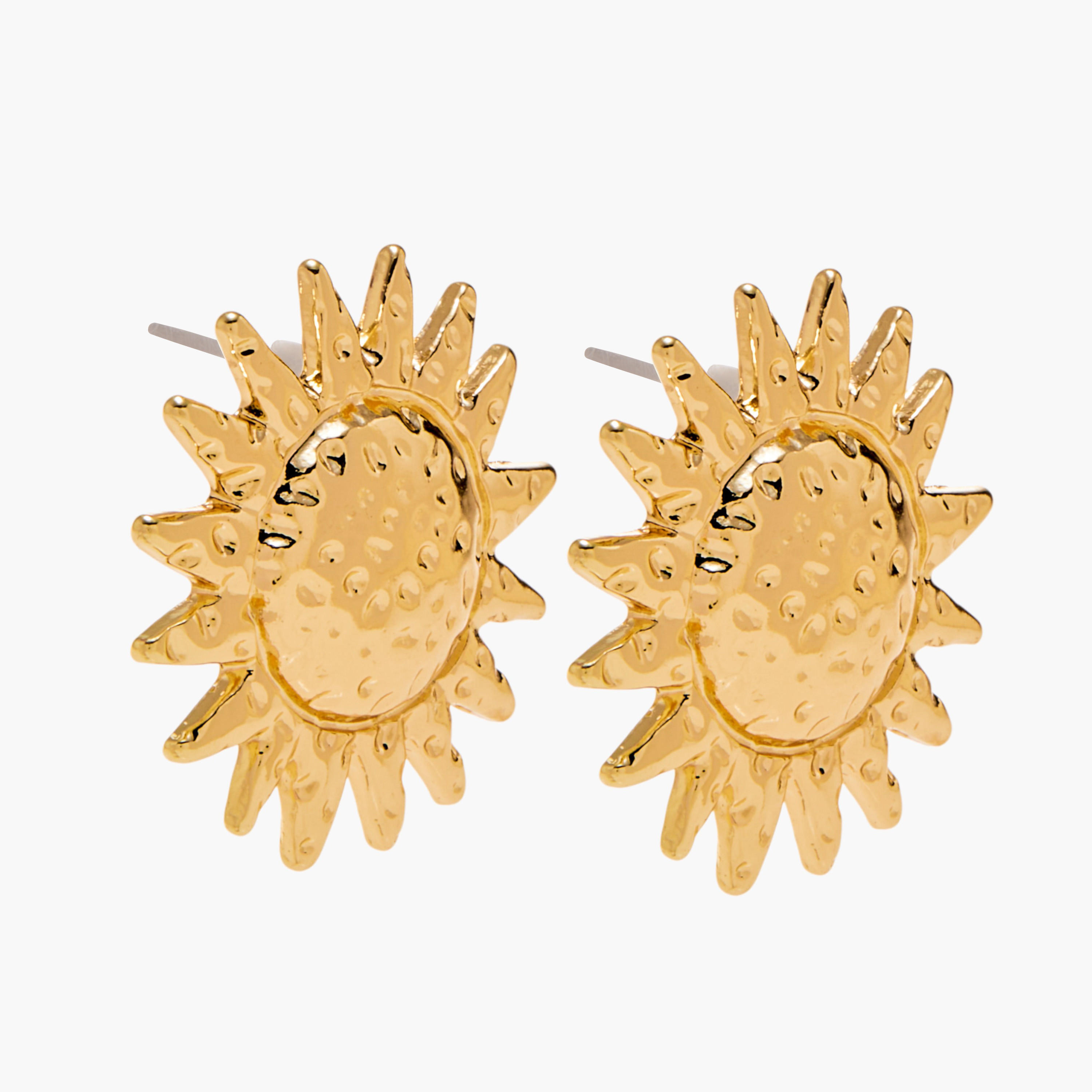 حلق مرصع بتصميم شمس ومكبس إغلاق خلفي-women-watchesandjewellery-jewellery-earrings-image-3