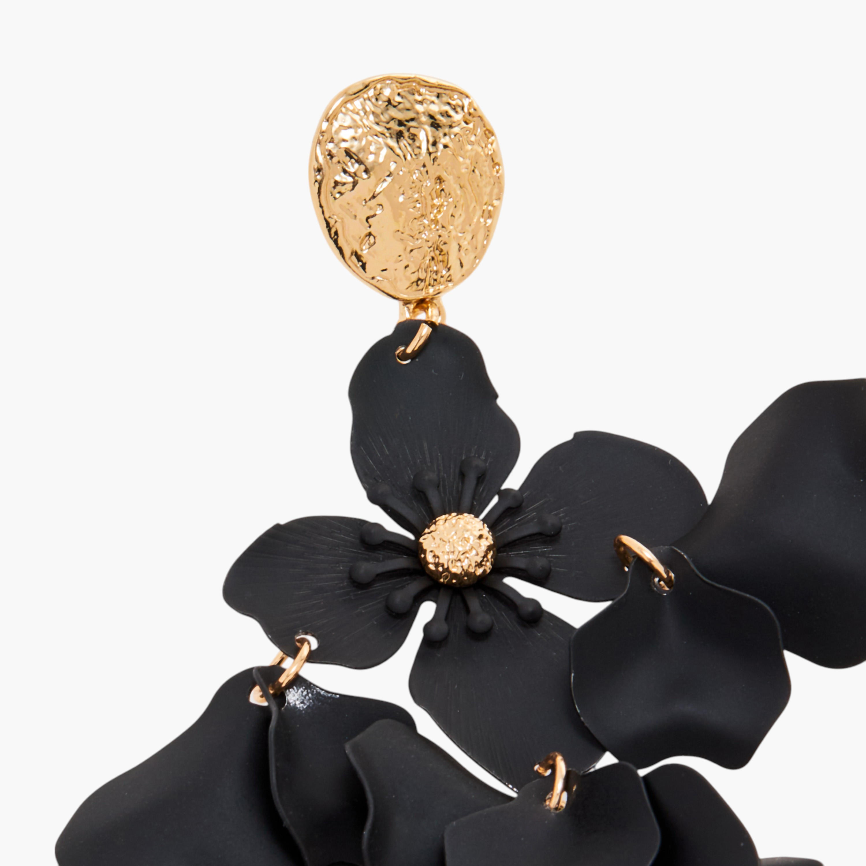 حلق متدلي بزينة زهرة ومكبس إغلاق خلفي-women-watchesandjewellery-jewellery-earrings-image-4