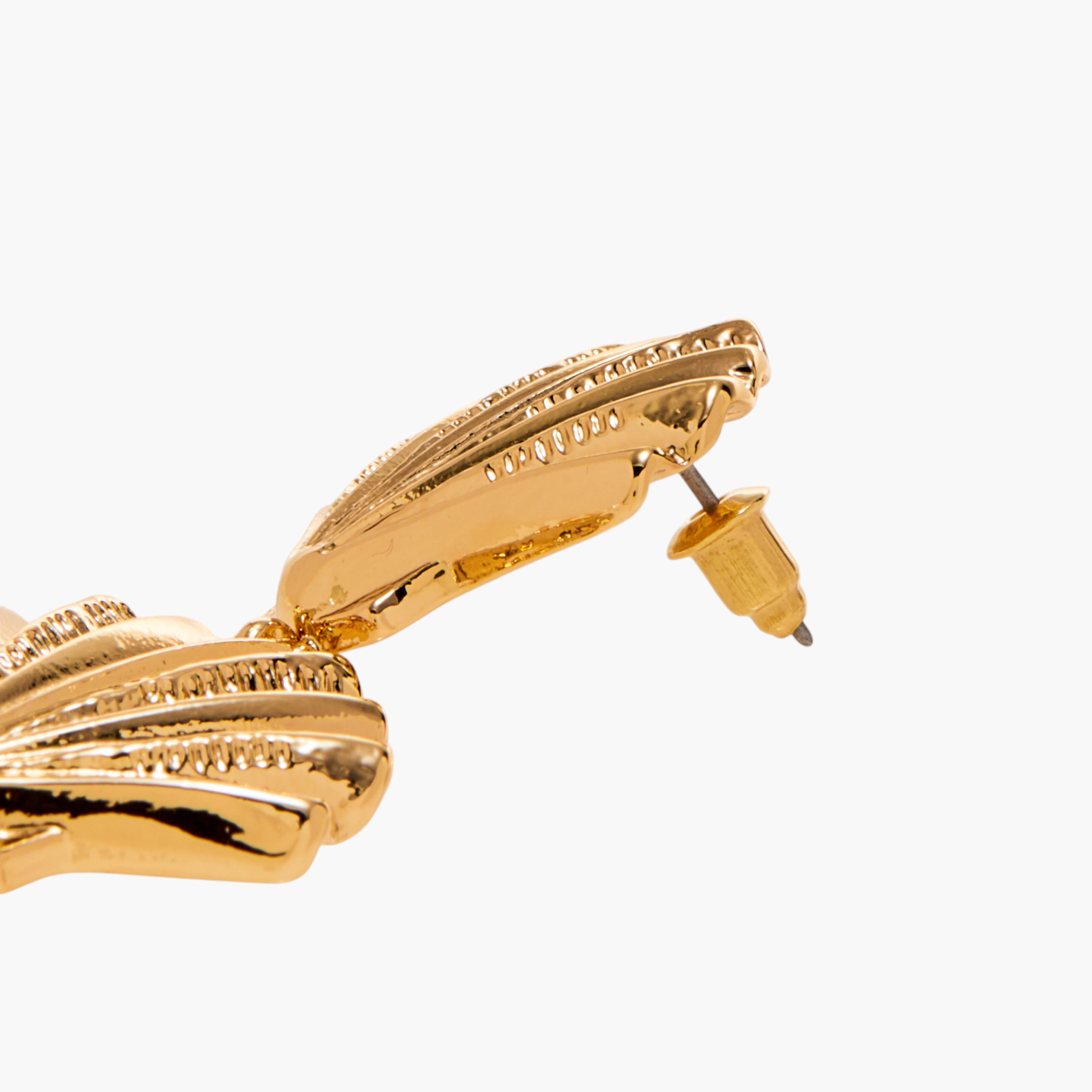 Pearl Accent Shell Shape Drop Earrings with Pushback Closure-women-watchesandjewellery-jewellery-earrings-image-5