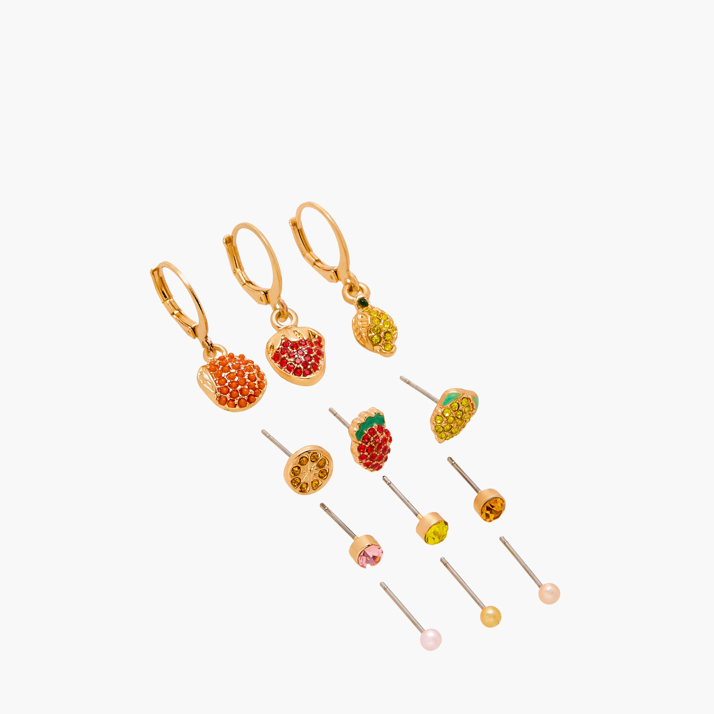 حلقان ميتاليك متنوعة - طقم 12 زوج-women-watchesandjewellery-jewellery-earrings-image-3