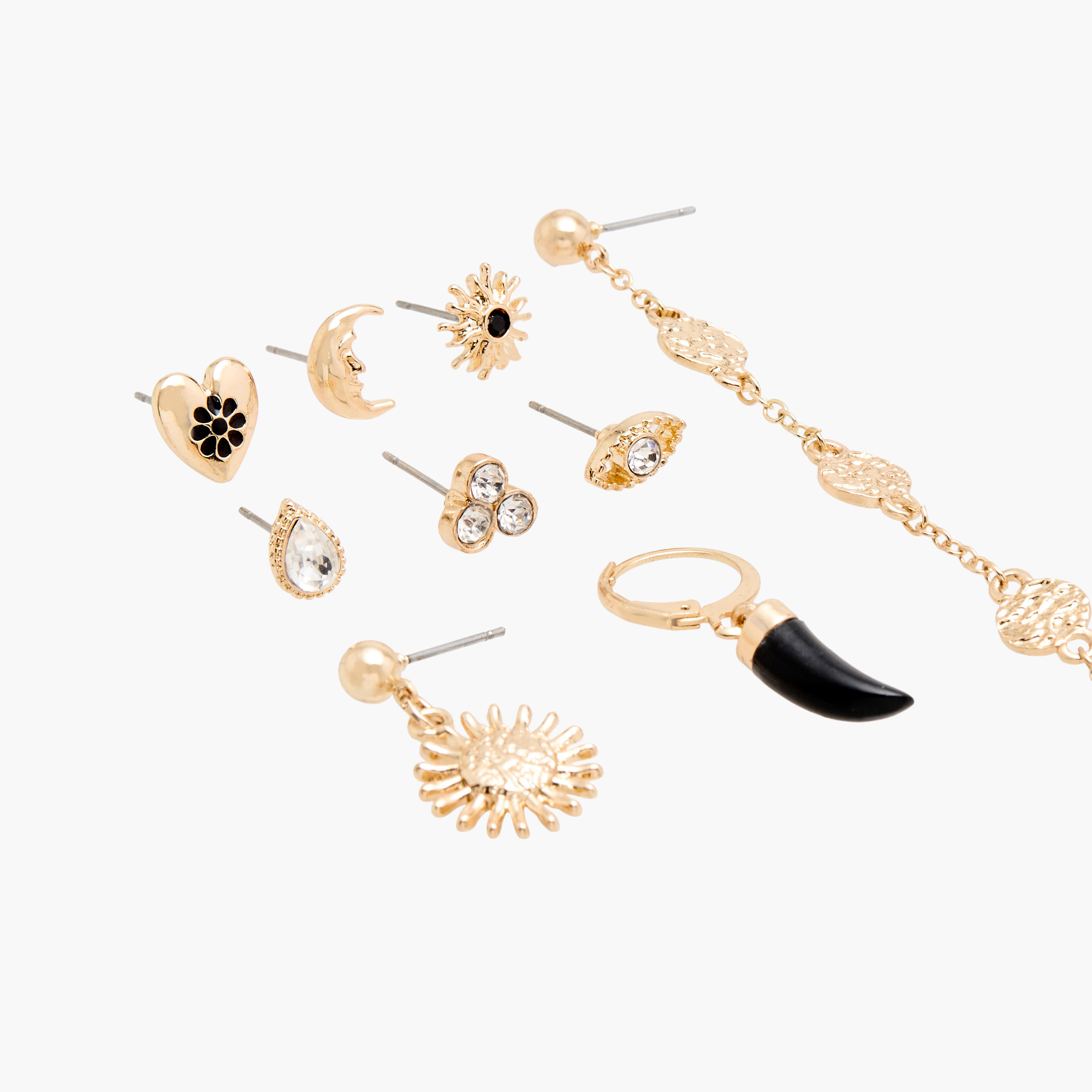 Set of 9 - Assorted Metallic Earrings with Pushback Closure-women-watchesandjewellery-jewellery-earrings-image-4
