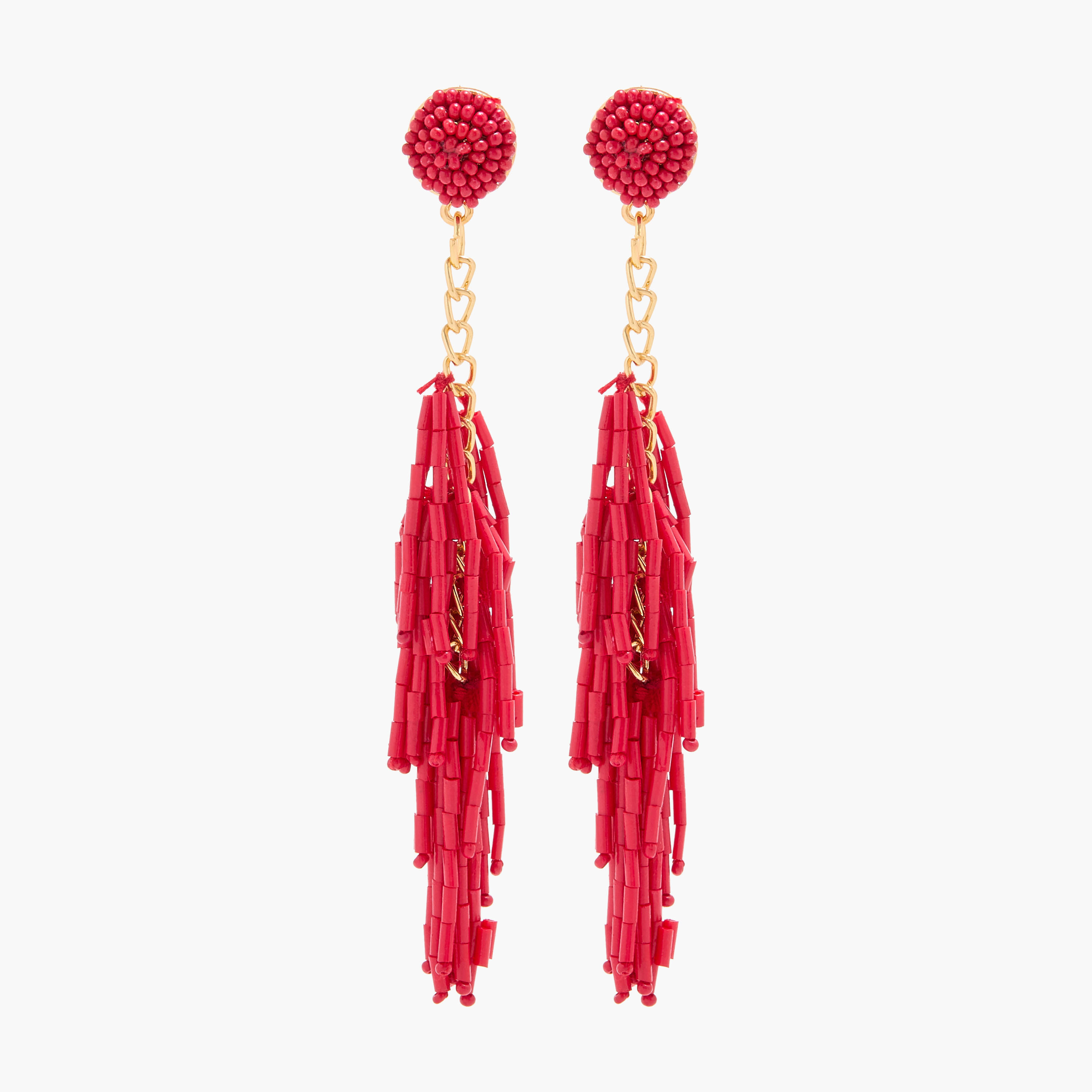Embellished Tassel Drop Earrings with Pushback Closure-women-watchesandjewellery-jewellery-earrings-image-1
