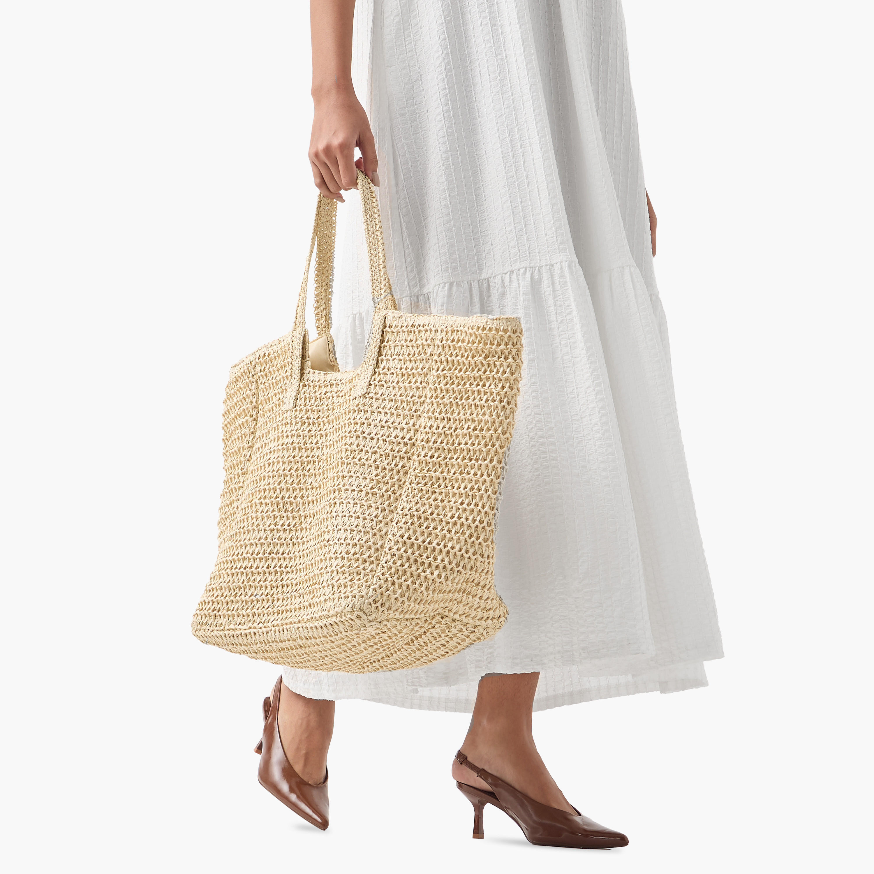 شنطة توتي بارزة الملمس بمقبض مزدوج وزر إغلاق-women-bagsandwallets-handbags-image-2