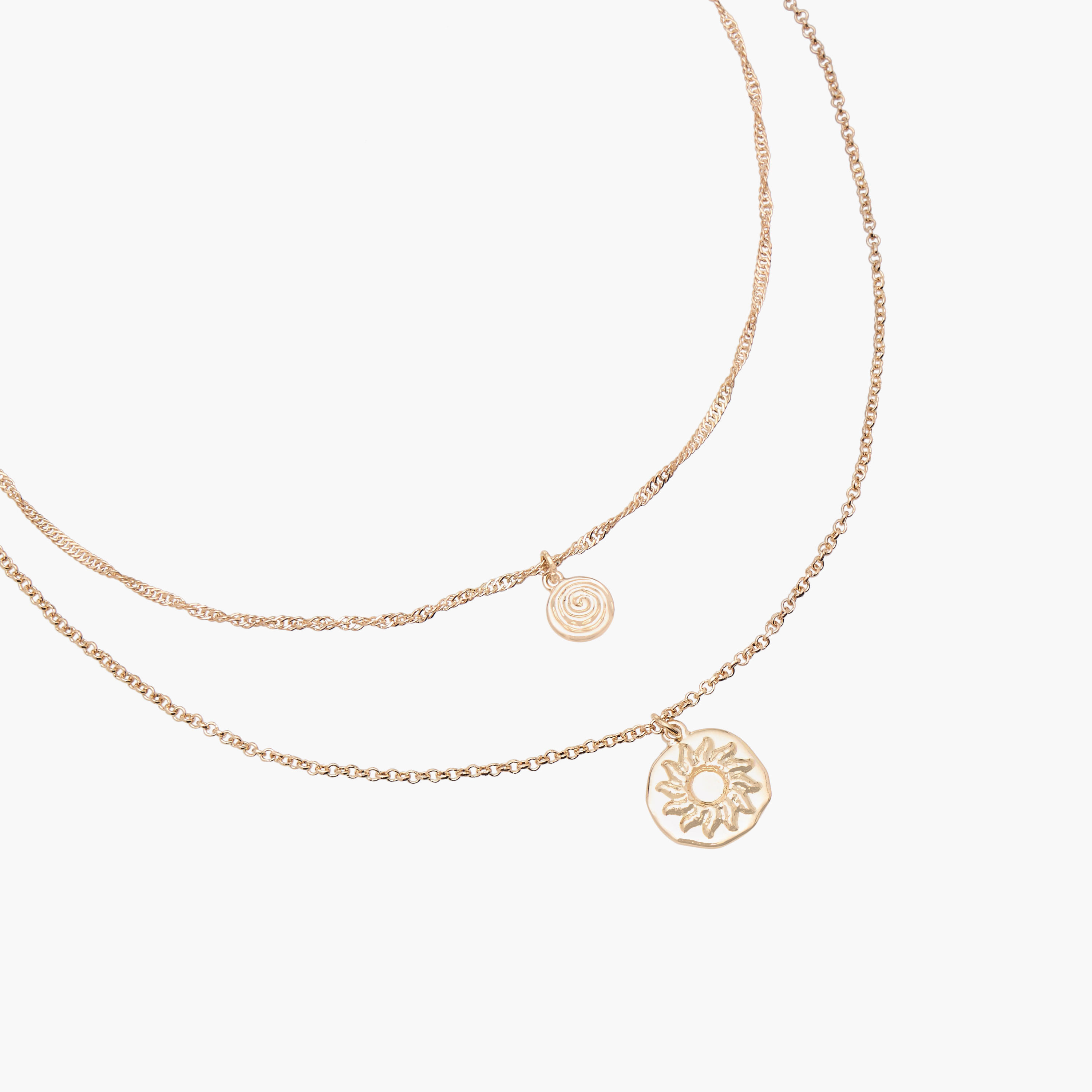 عقد طبقتين ميتاليك بدلاية ومشبك إغلاق-women-watchesandjewellery-jewellery-necklacesandpendants-image-3