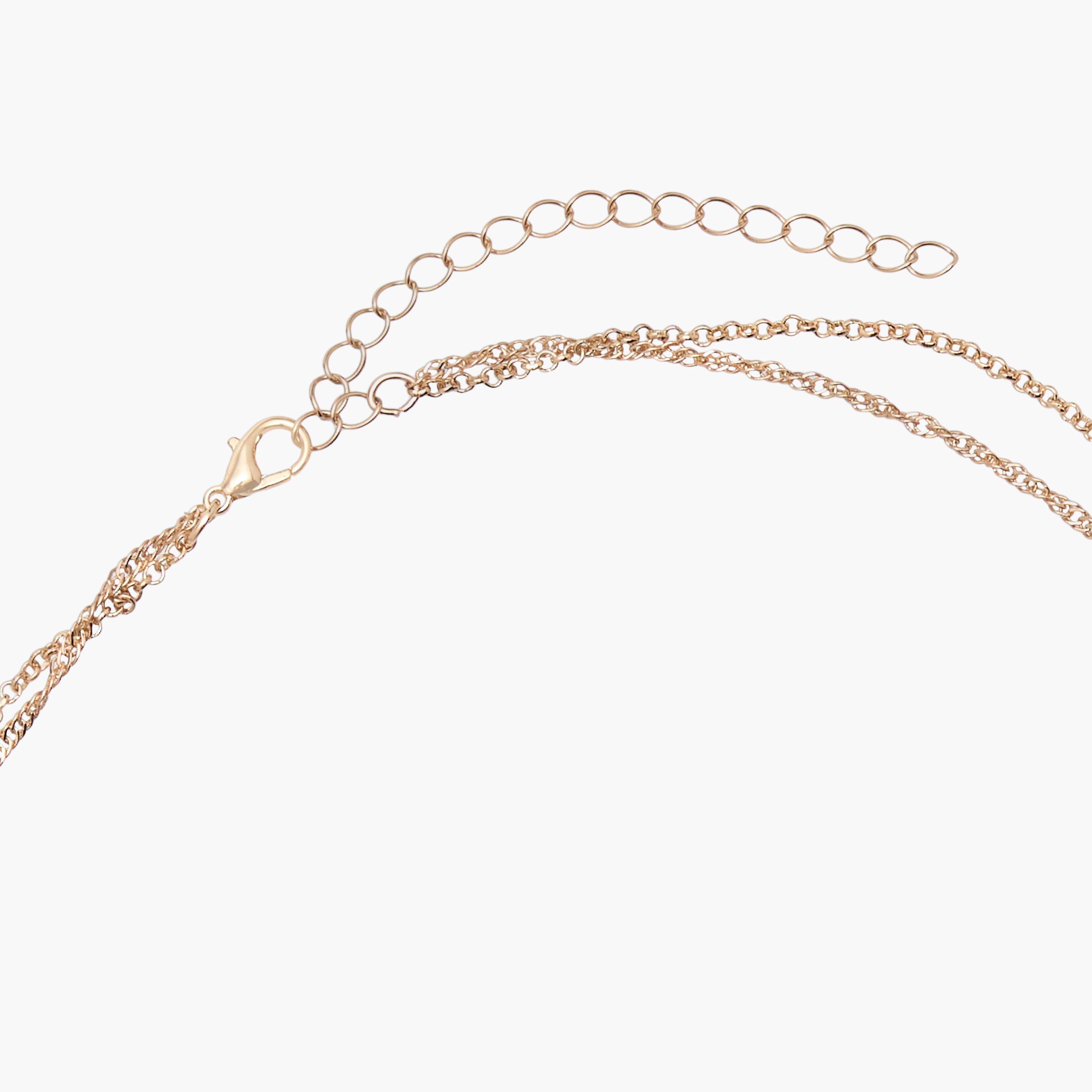 عقد طبقتين ميتاليك بدلاية ومشبك إغلاق-women-watchesandjewellery-jewellery-necklacesandpendants-image-4