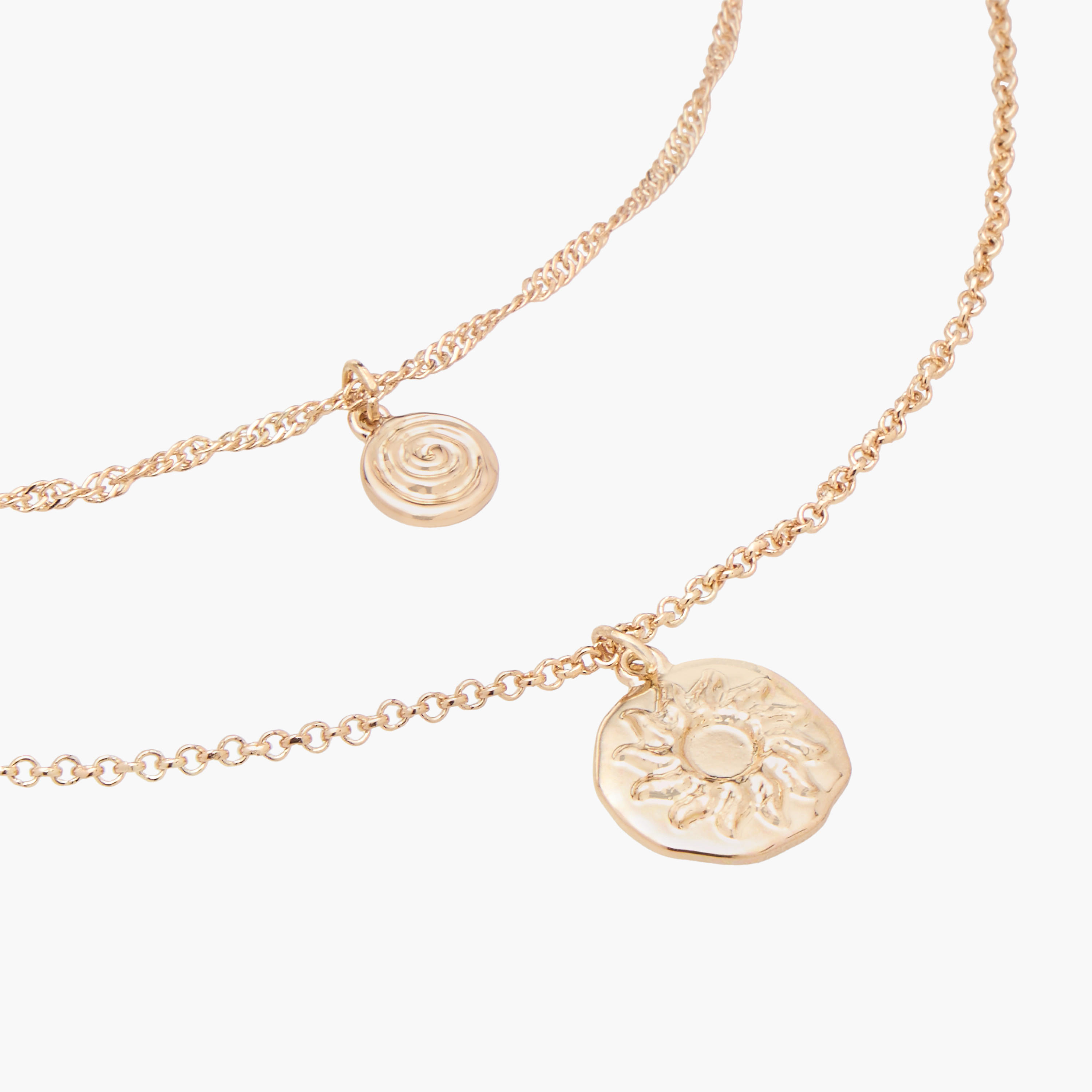 عقد طبقتين ميتاليك بدلاية ومشبك إغلاق-women-watchesandjewellery-jewellery-necklacesandpendants-image-5