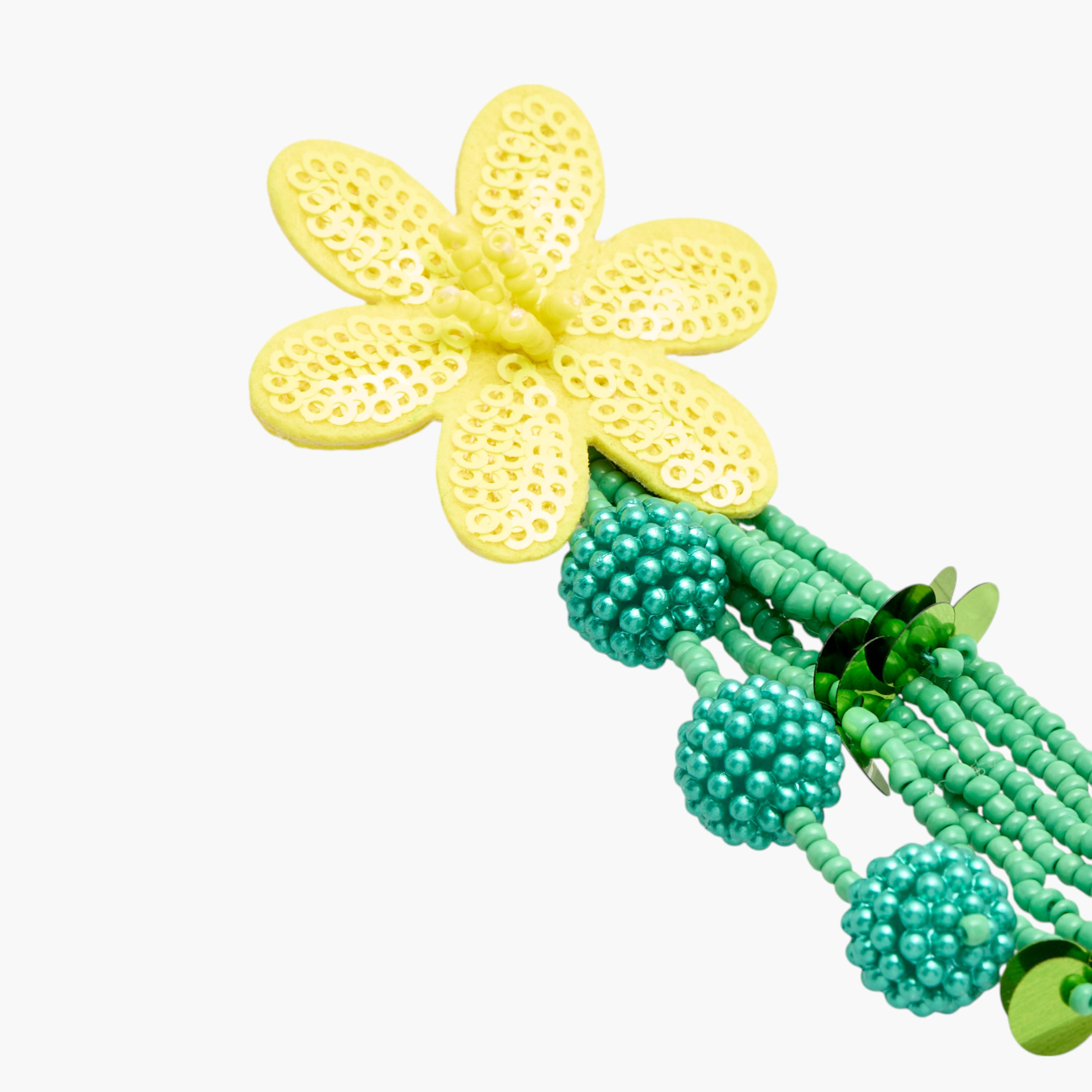 Beaded Floral Dangler Earrings with Pushback Closure-women-watchesandjewellery-jewellery-earrings-image-4
