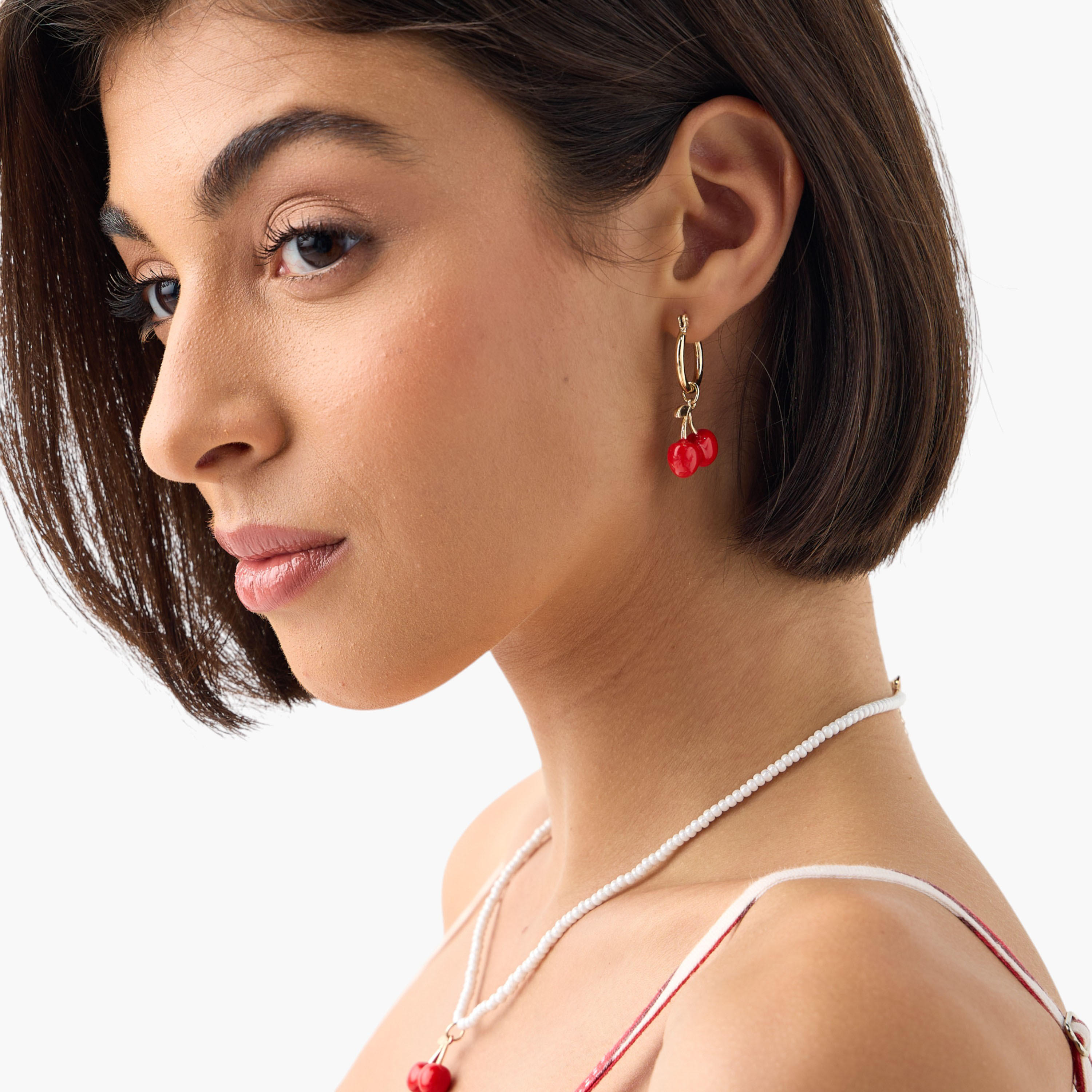 Cherry Hoop Earrings-women-watchesandjewellery-jewellery-earrings-image-2