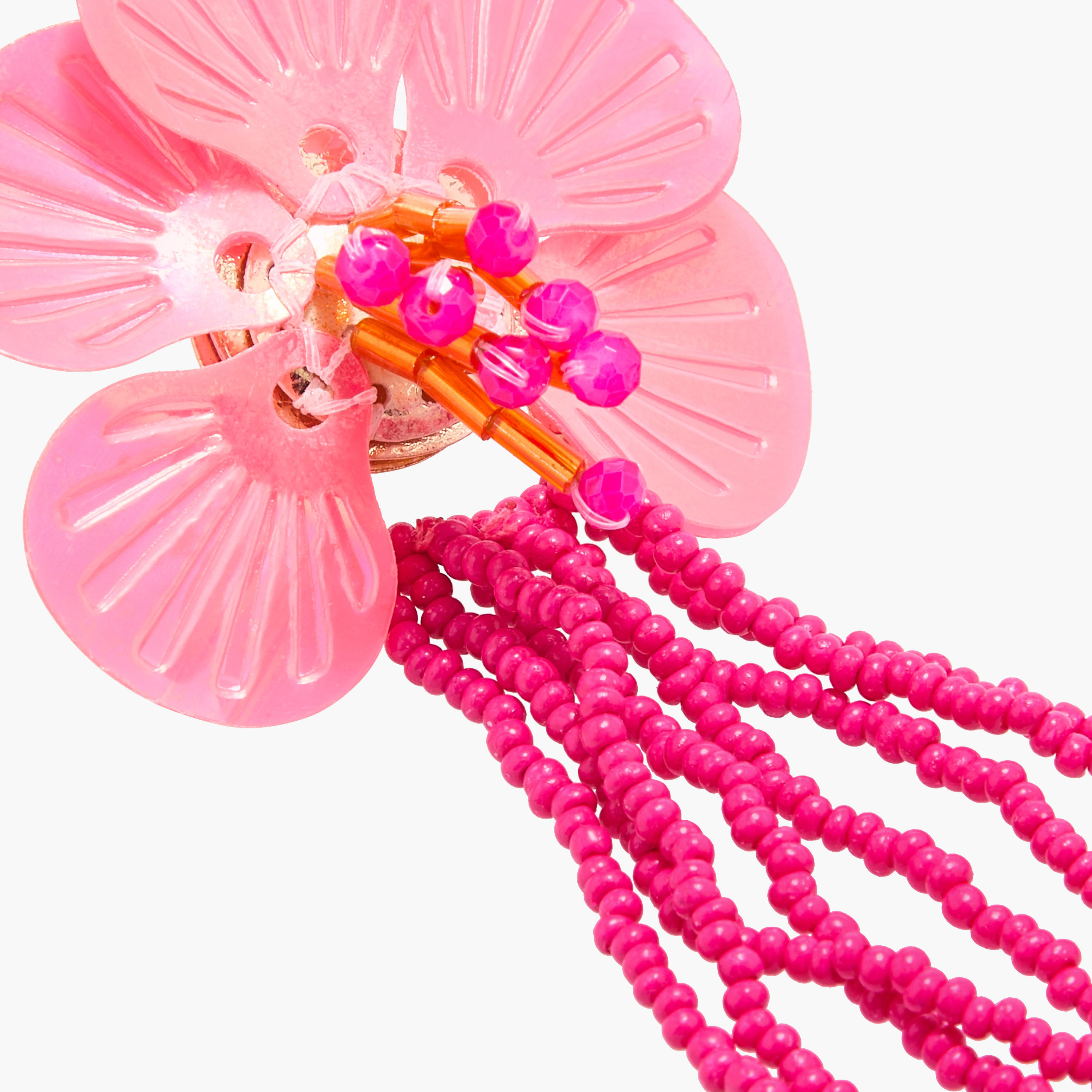 حلق زهرة بشرابة مع مكبس إغلاق خلفي-women-watchesandjewellery-jewellery-earrings-image-5