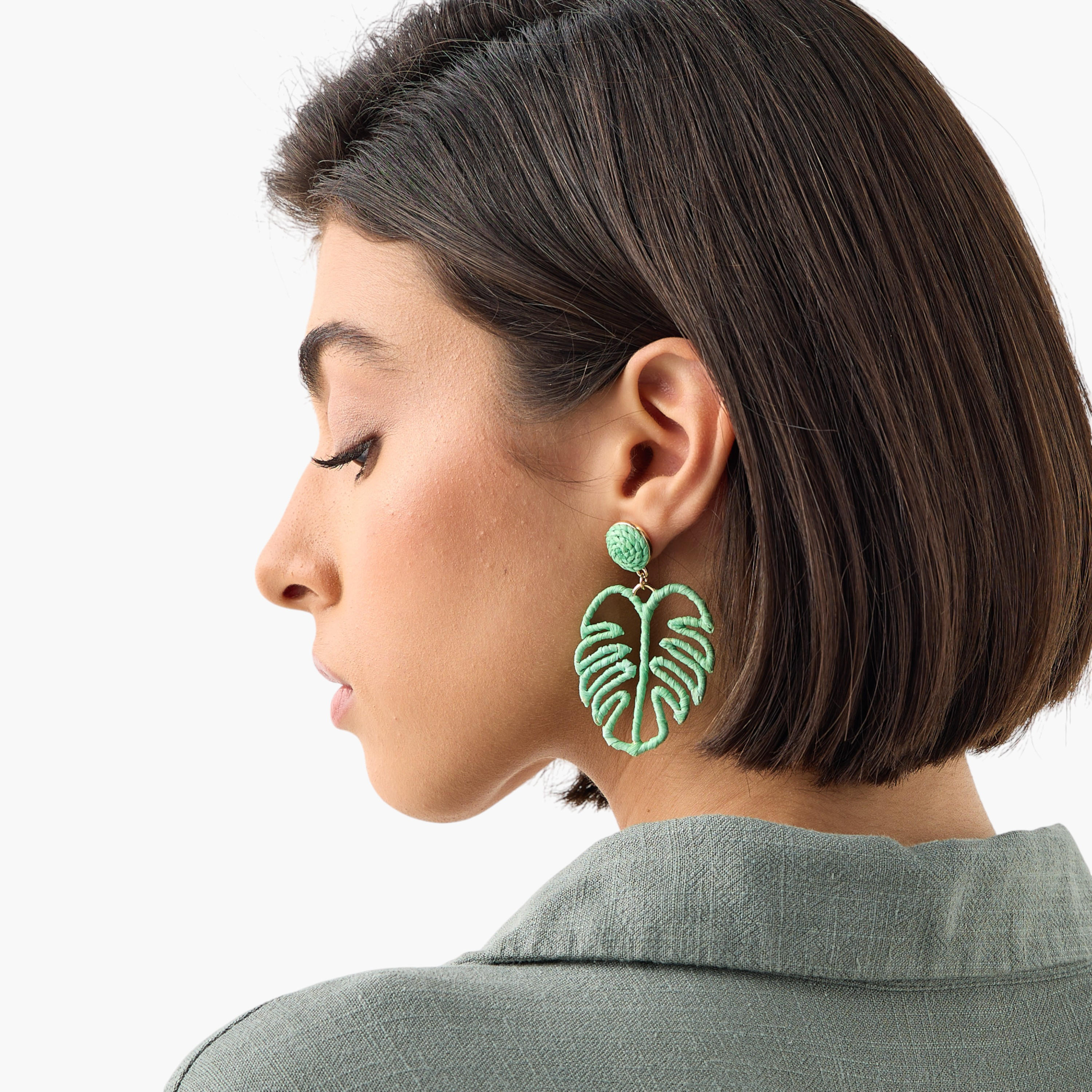 Leaf Earrings with Pushback Closure-women-watchesandjewellery-jewellery-earrings-image-2