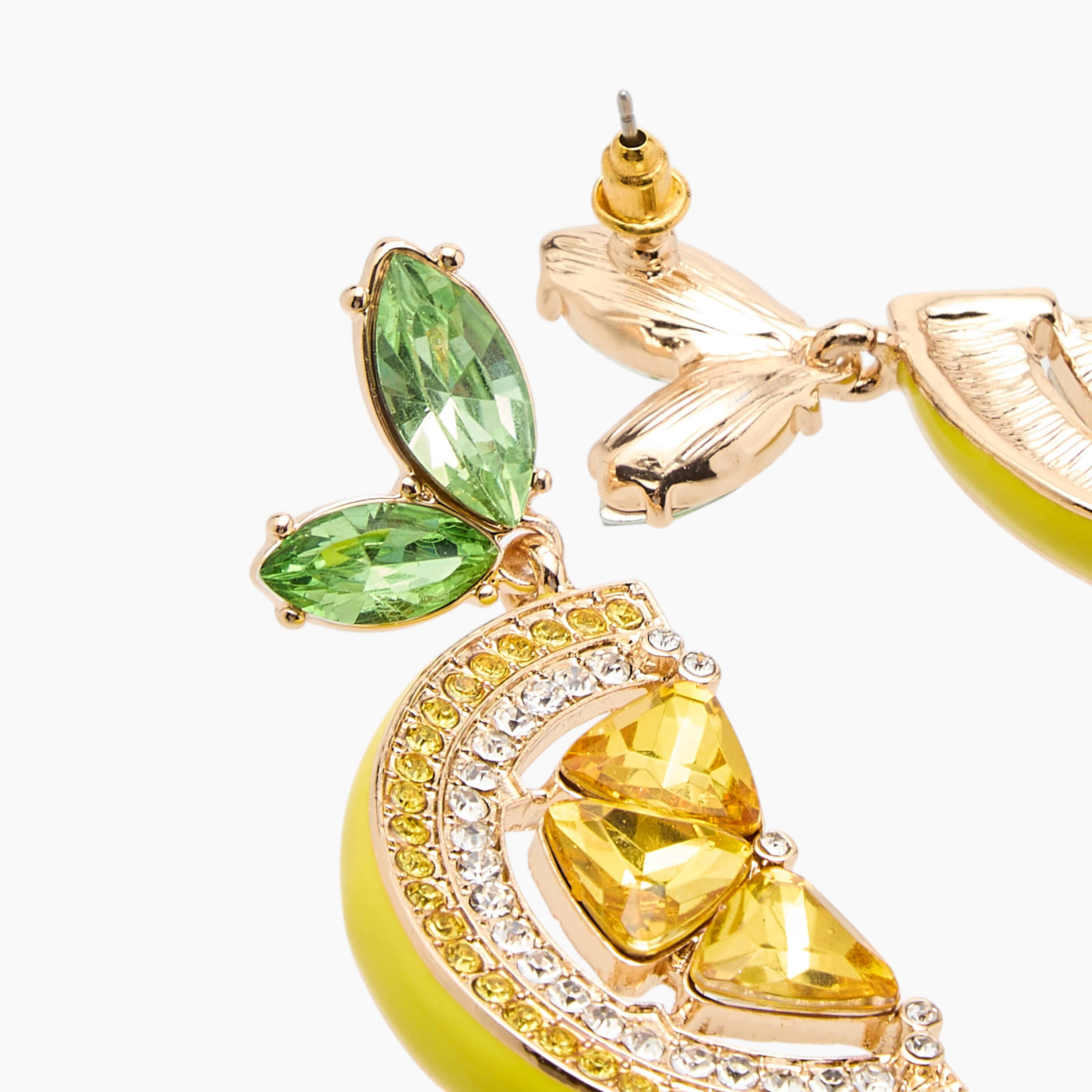 حلق ليمون مزين بمكبس إغلاق خلفي-women-watchesandjewellery-jewellery-earrings-image-3