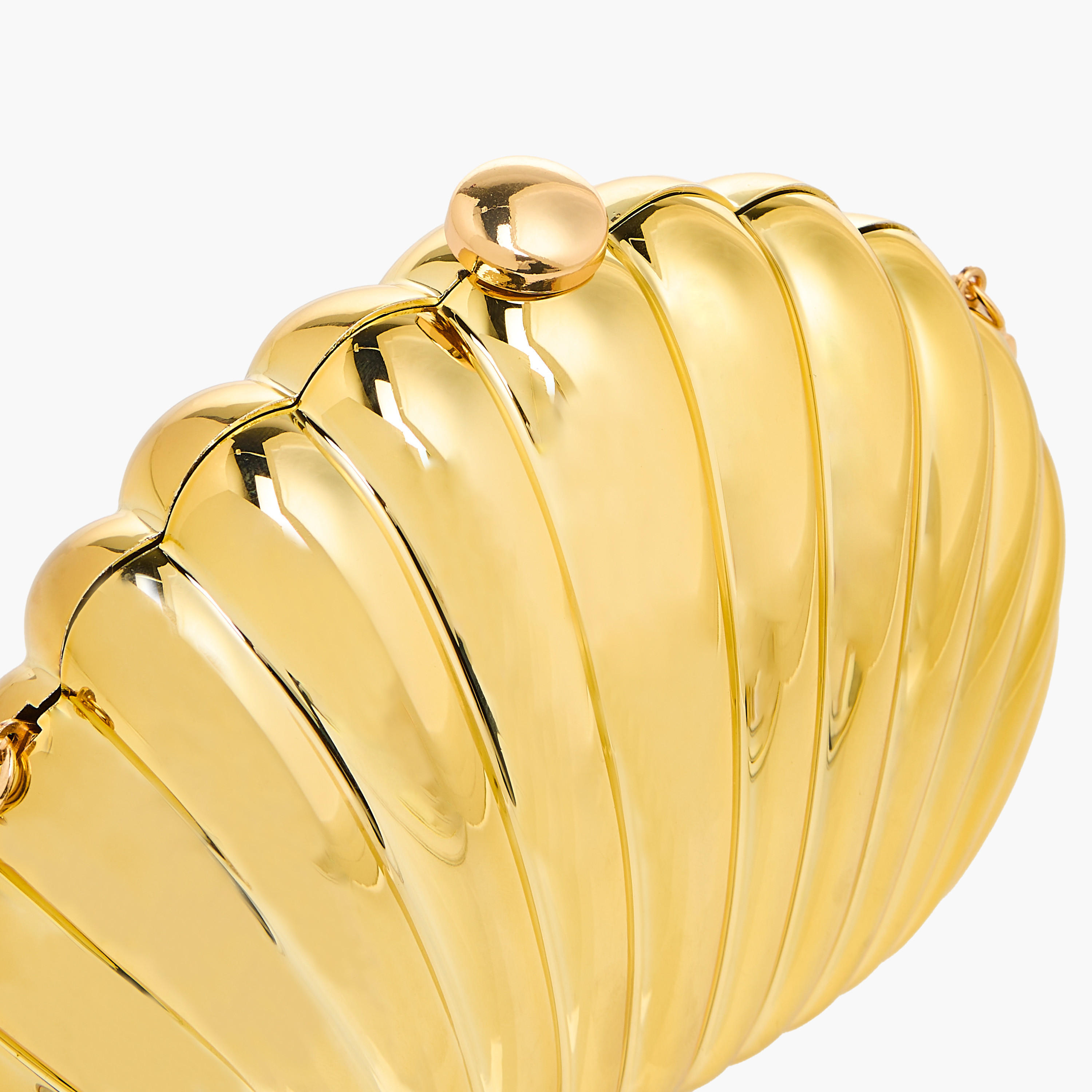 شنطة كلاتش معدنية بتصميم صدفة وحزام سلسلة قابل للفصل-women-bagsandwallets-handbags-image-4