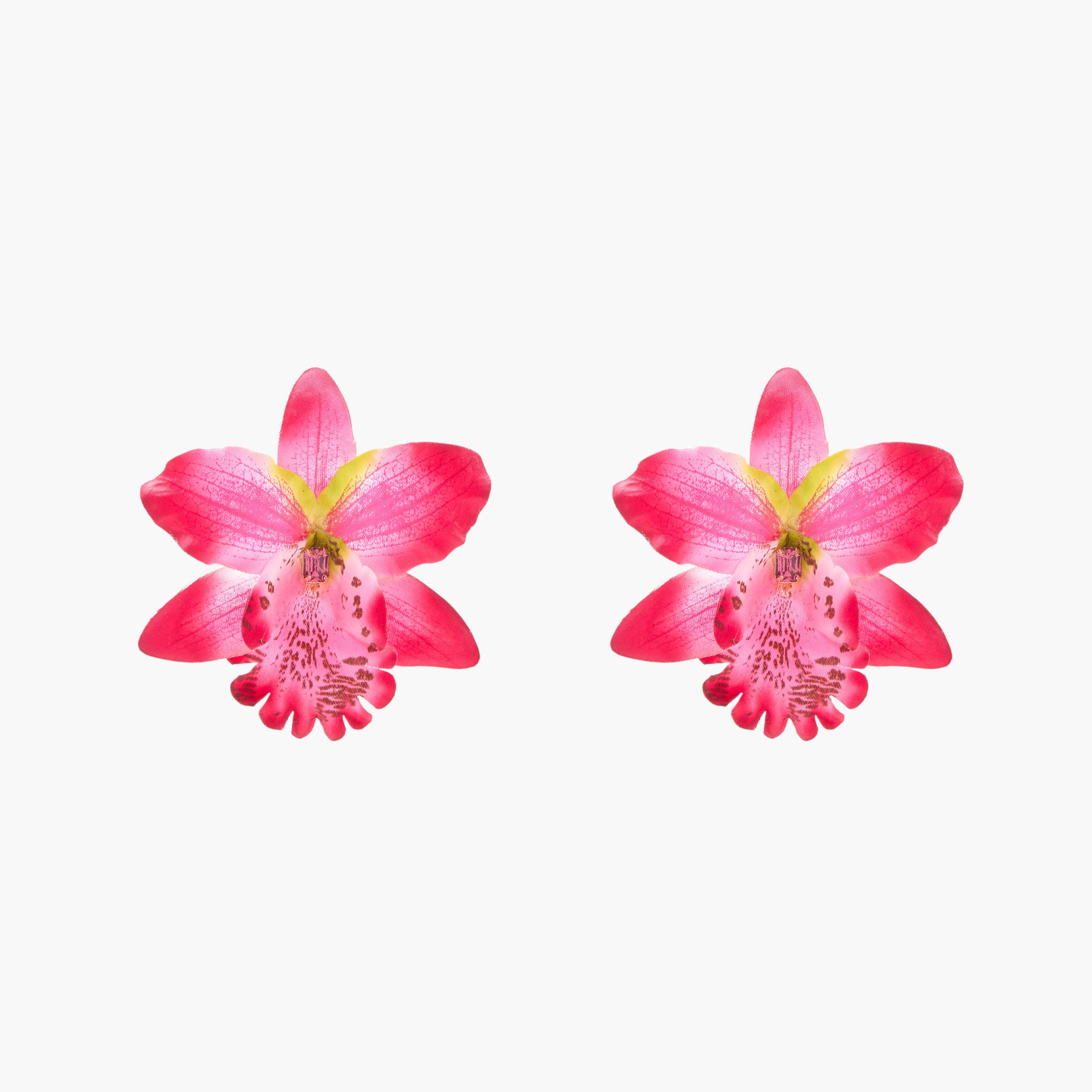 Orchid Fabric Earrings with Pushback Closure-women-watchesandjewellery-jewellery-earrings-image-1