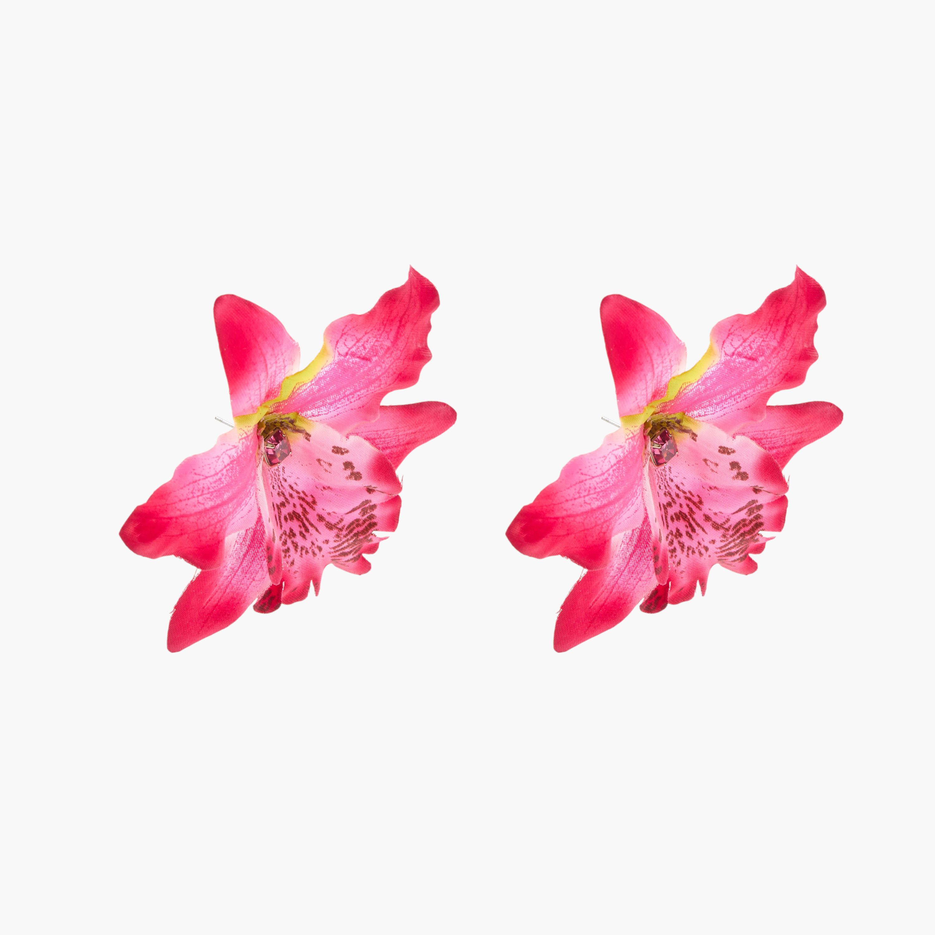 Orchid Fabric Earrings with Pushback Closure-women-watchesandjewellery-jewellery-earrings-image-3