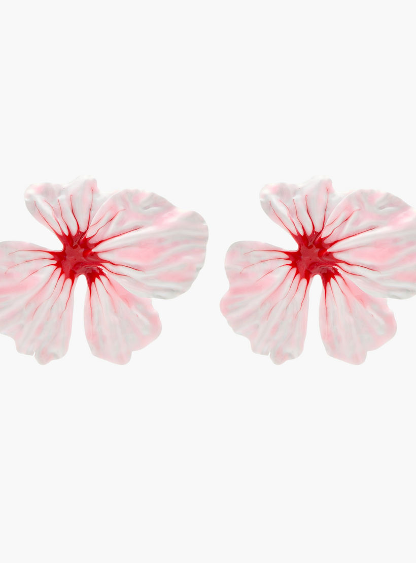 Orchid Metallic Earrings with Pushback Closure-women-watchesandjewellery-jewellery-earrings-image-1