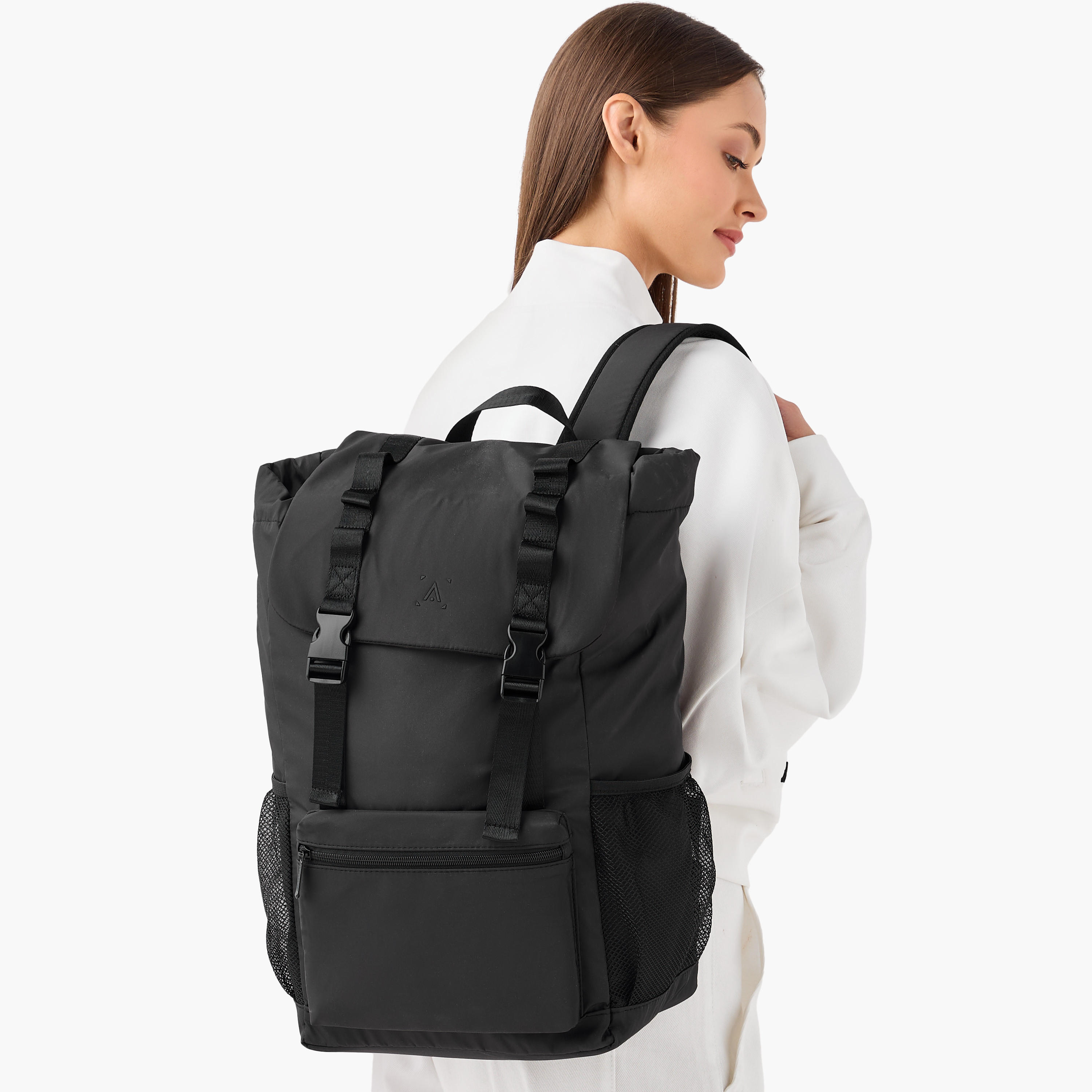 Buckle Closure Backpack with Adjustable Shoulder Straps - 27x16x45 cm-women-bagsandwallets-backpacks-image-2