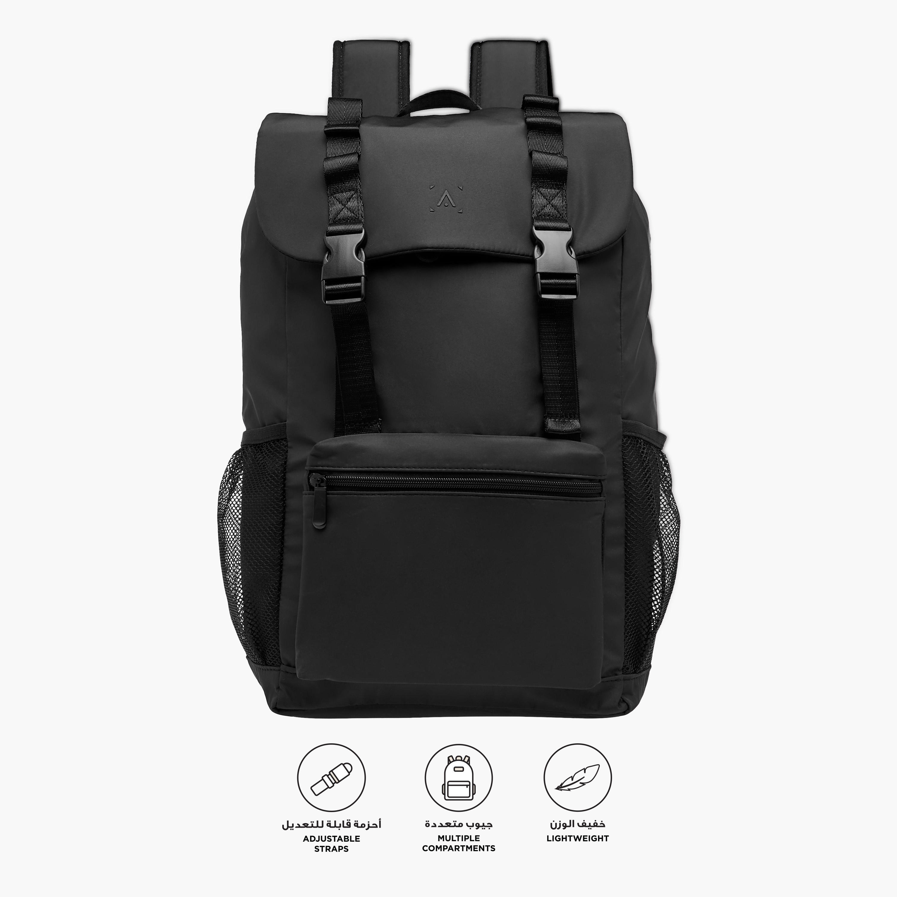 شنطة ظهر بأحزمة كتف قابلة للتعديل وإبزيم إغلاق - 27x16x45 سم-women-bagsandwallets-backpacks-image-6