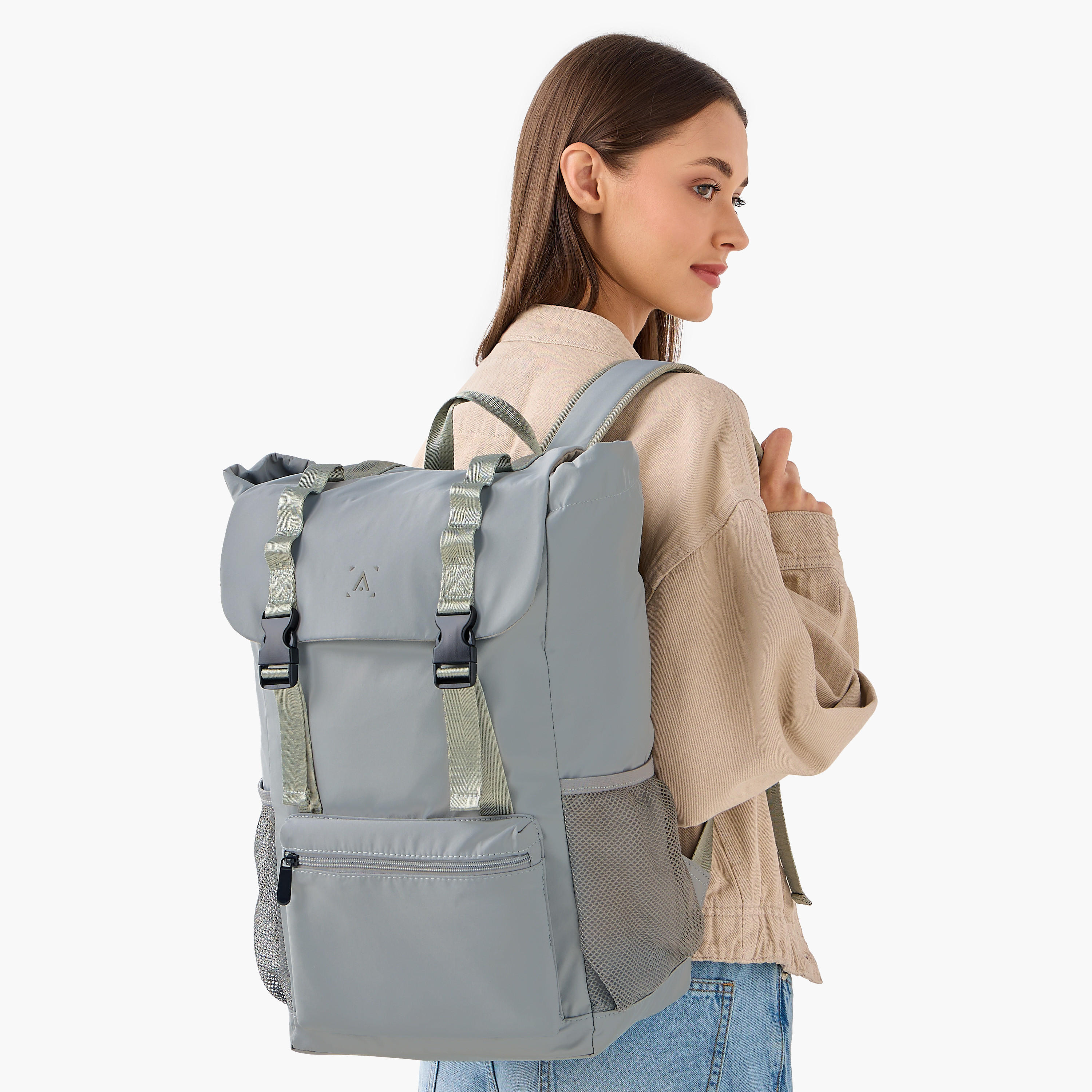 Buckle Closure Backpack with Adjustable Shoulder Straps - 27x16x45 cm-women-bagsandwallets-backpacks-image-2