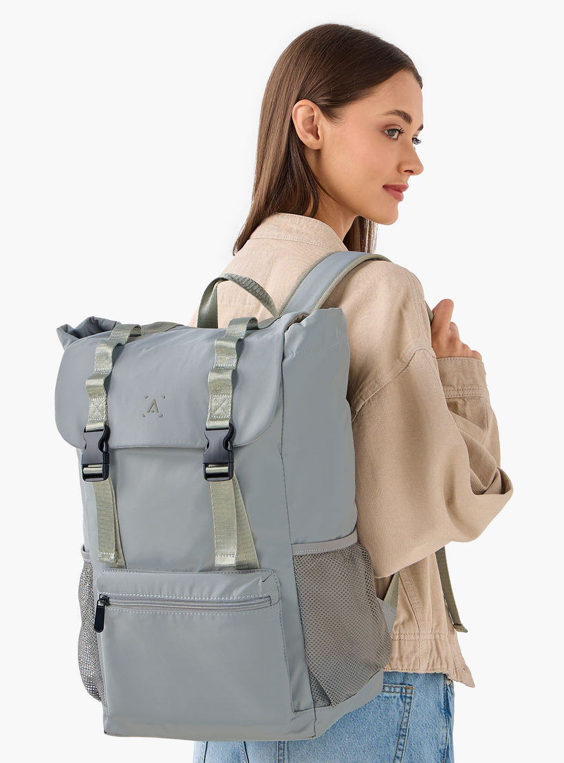 Buckle Closure Backpack with Adjustable Shoulder Straps - 27x16x45 cm-women-bagsandwallets-backpacks-image-2