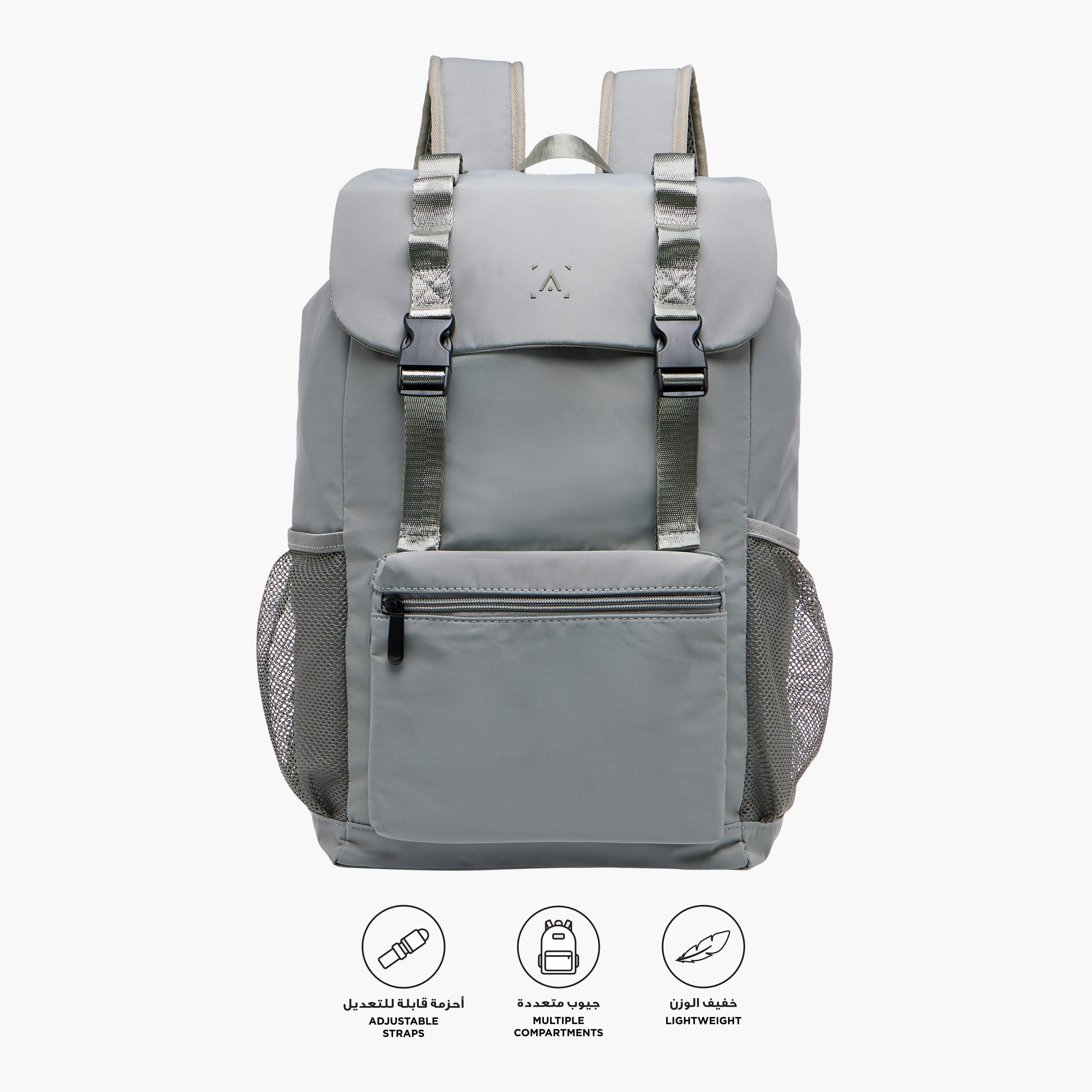 شنطة ظهر بأحزمة كتف قابلة للتعديل وإبزيم إغلاق - 27x16x45 سم-women-bagsandwallets-backpacks-image-6