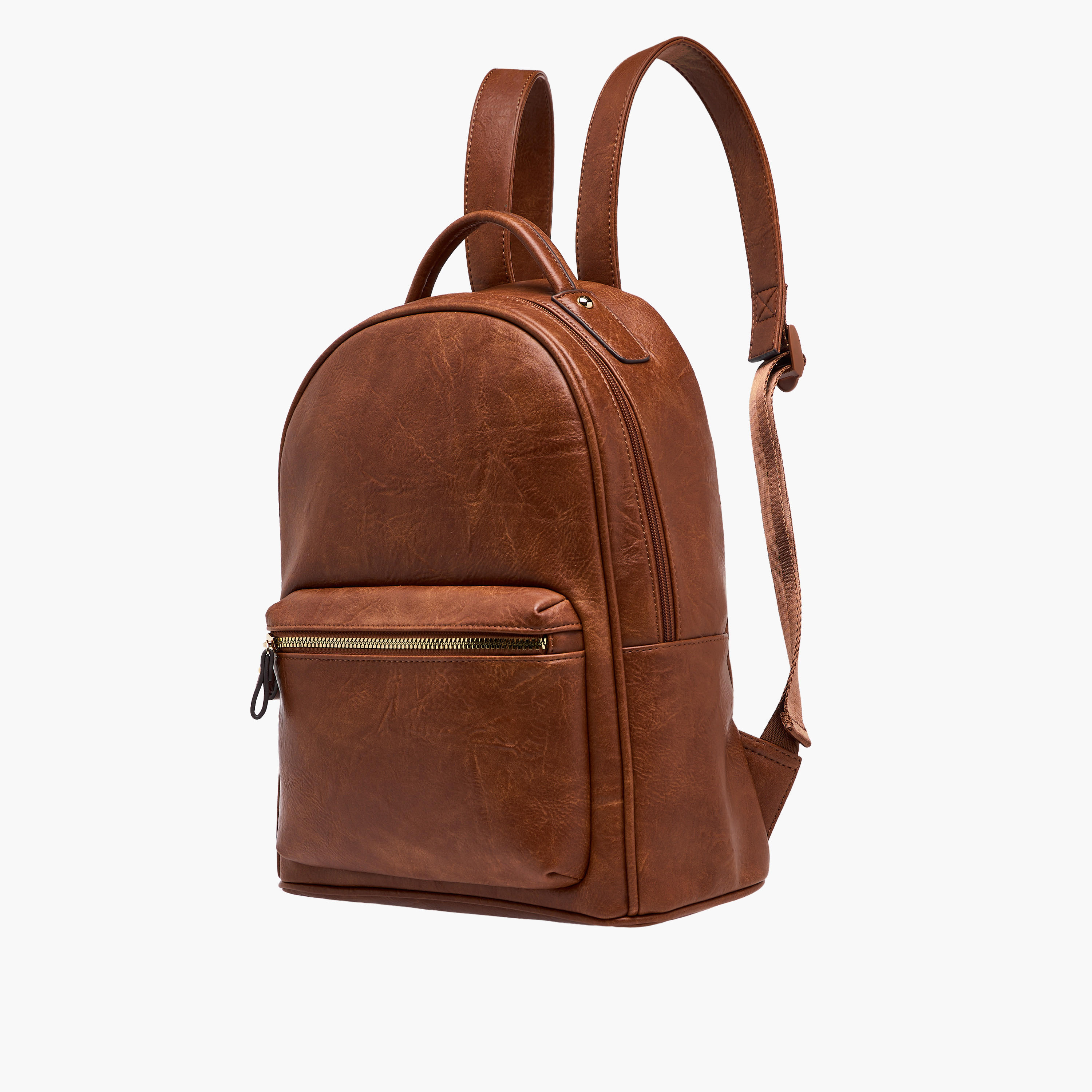 شنطة ظهر بارزة الملمس بأحزمة ظهر قابلة للتعديل وإغلاق سحاب-women-bagsandwallets-backpacks-image-5