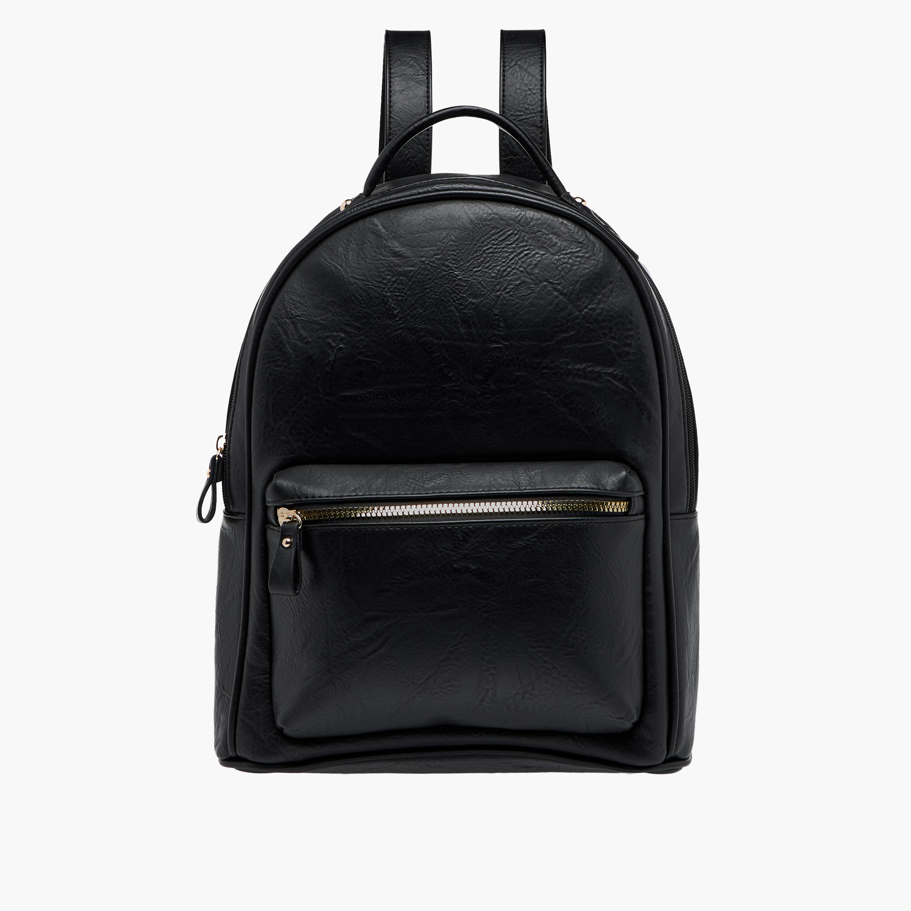 Textured Backpack with Adjustable Shoulder Straps and Zip Closure-women-bagsandwallets-backpacks-image-1