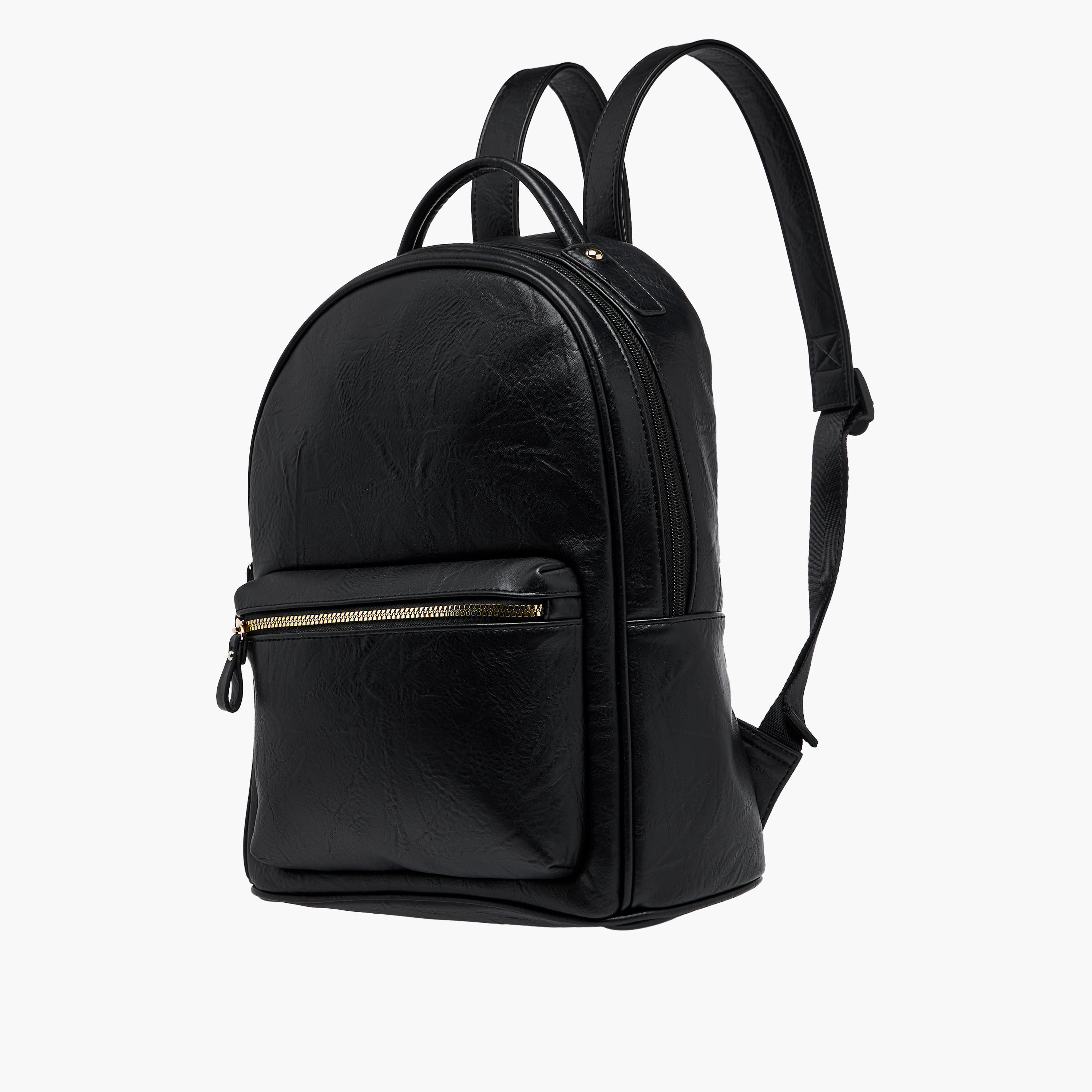 Textured Backpack with Adjustable Shoulder Straps and Zip Closure-women-bagsandwallets-backpacks-image-4