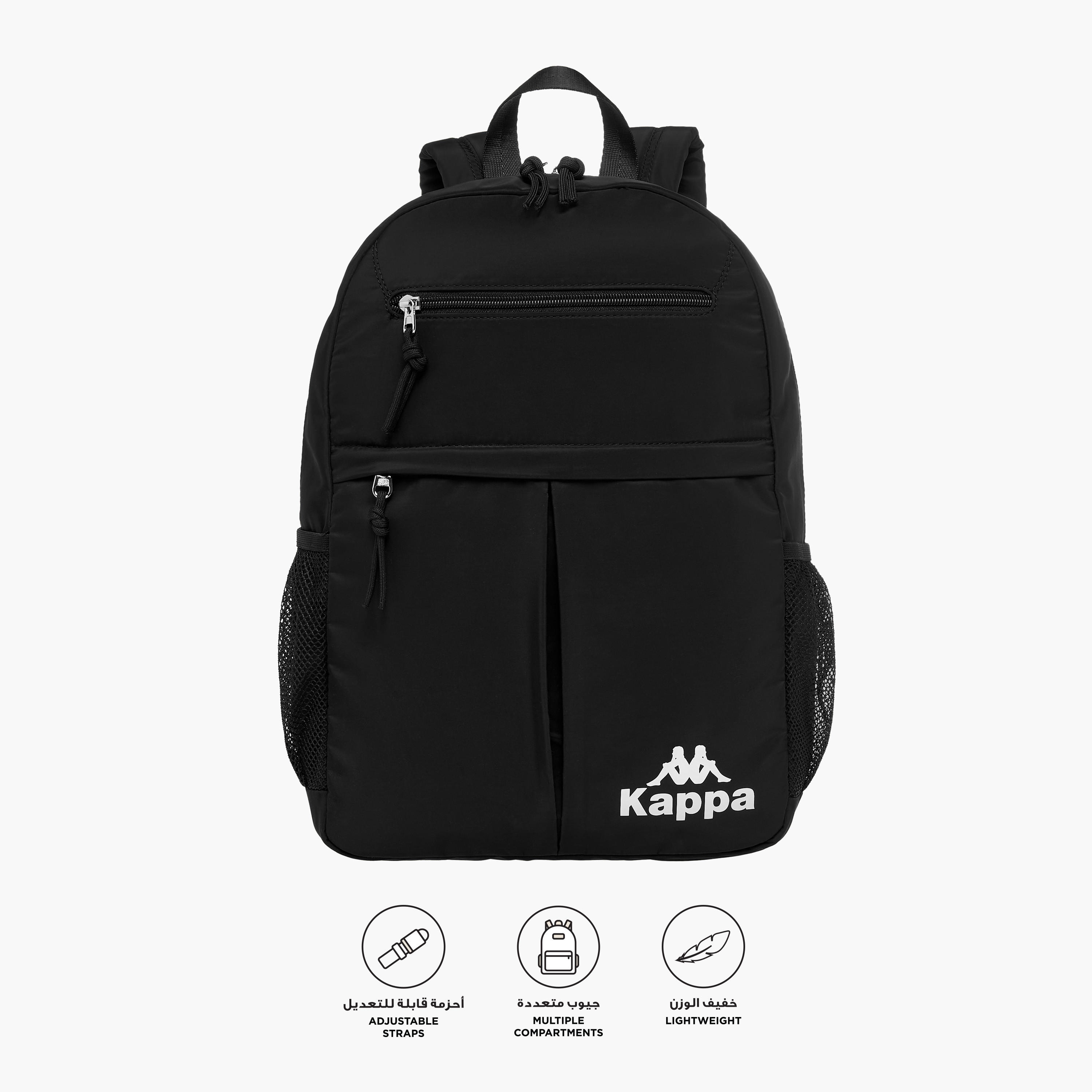 Kappa Logo Print Backpack with Adjustable Shoulder Straps - 27x14x42 cm-women-bagsandwallets-backpacks-image-3