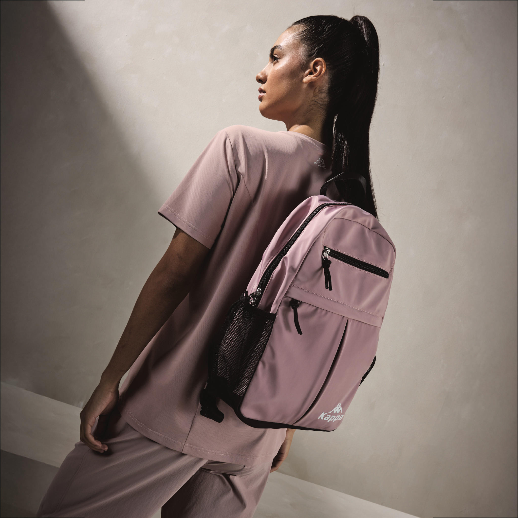 Kappa Logo Print Backpack with Adjustable Shoulder Straps - 27x14x42 cm-women-bagsandwallets-backpacks-image-1