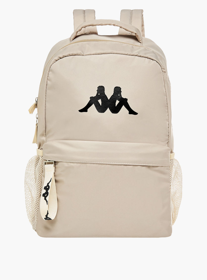 Kappa Logo Print Backpack with Adjustable Shoulder Straps and Pouch - 28x14x36 cm-women-bagsandwallets-backpacks-image-4