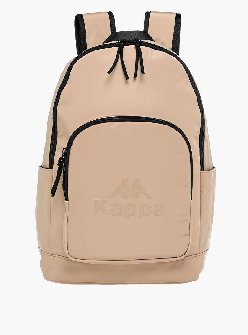 Kappa Logo Print Backpack with Adjustable Shoulder Straps - 28x14x44 cm-women-bagsandwallets-backpacks-image-1