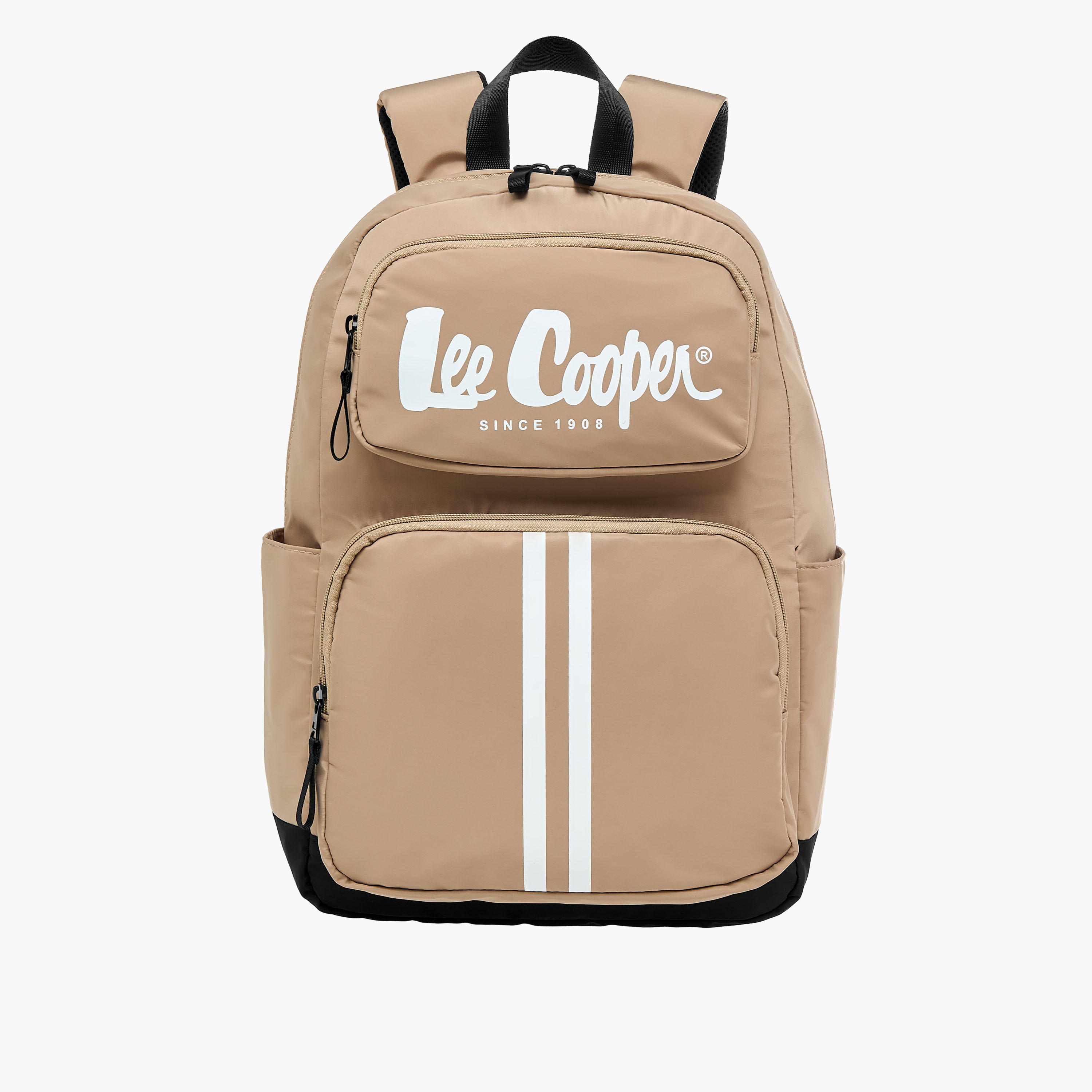 Lee Cooper Logo Print Backpack with Adjustable Shoulder Straps - 28x13.5x44 cm-women-bagsandwallets-backpacks-image-1