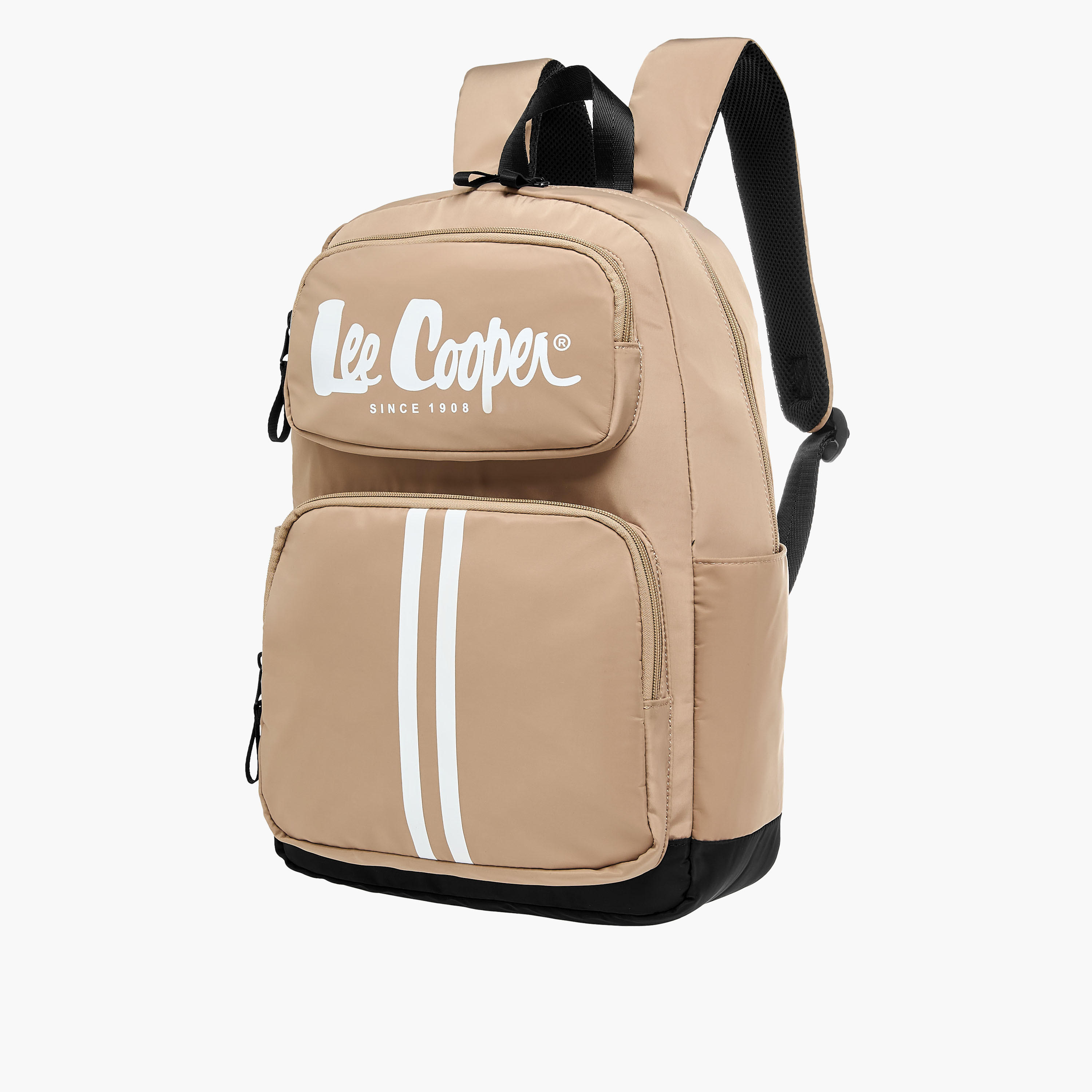 Lee Cooper Logo Print Backpack with Adjustable Shoulder Straps - 28x13.5x44 cm-women-bagsandwallets-backpacks-image-4