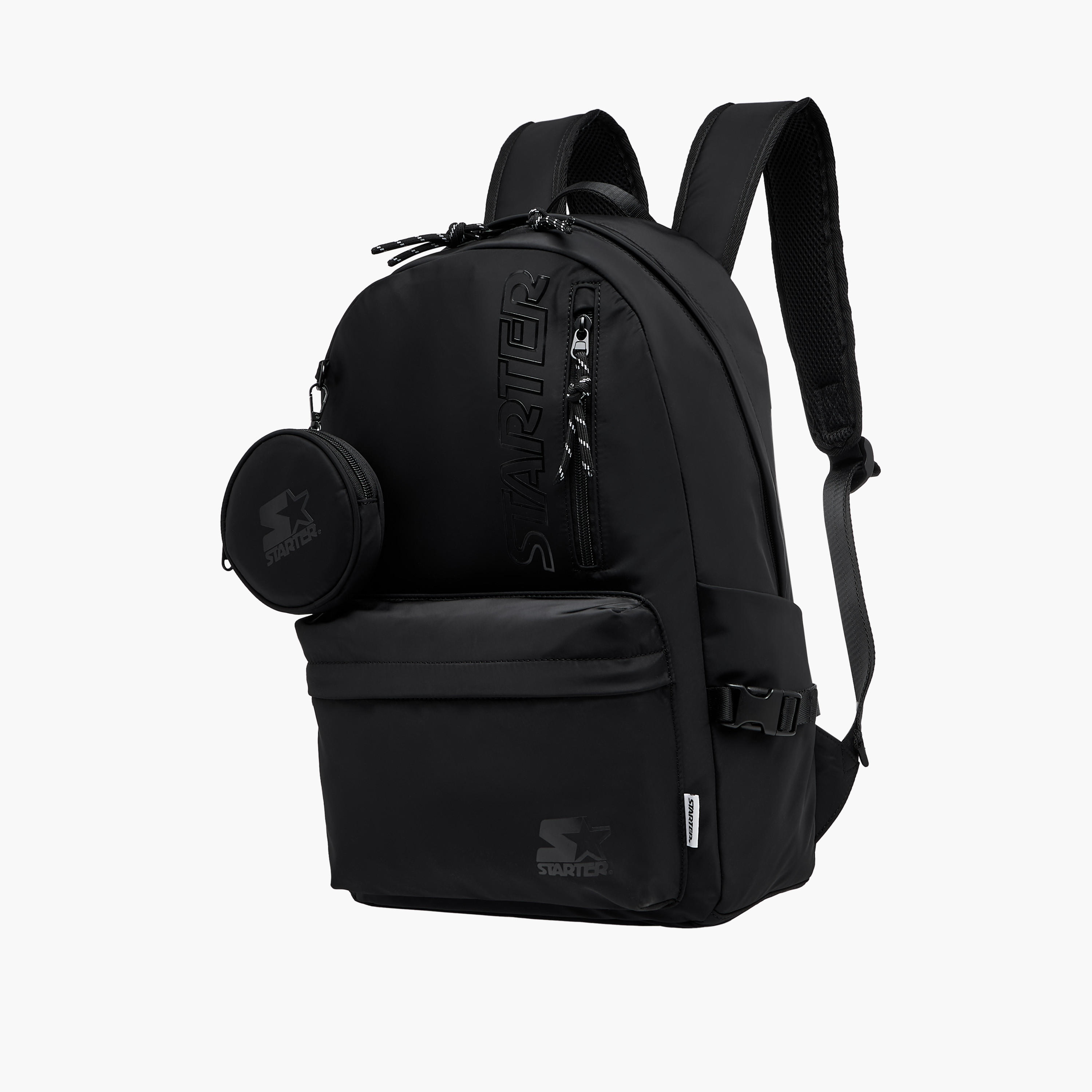 Starter Logo Print Backpack with Adjustable Shoulder Straps and Pouch - 28x13x42 cm-women-bagsandwallets-backpacks-image-4