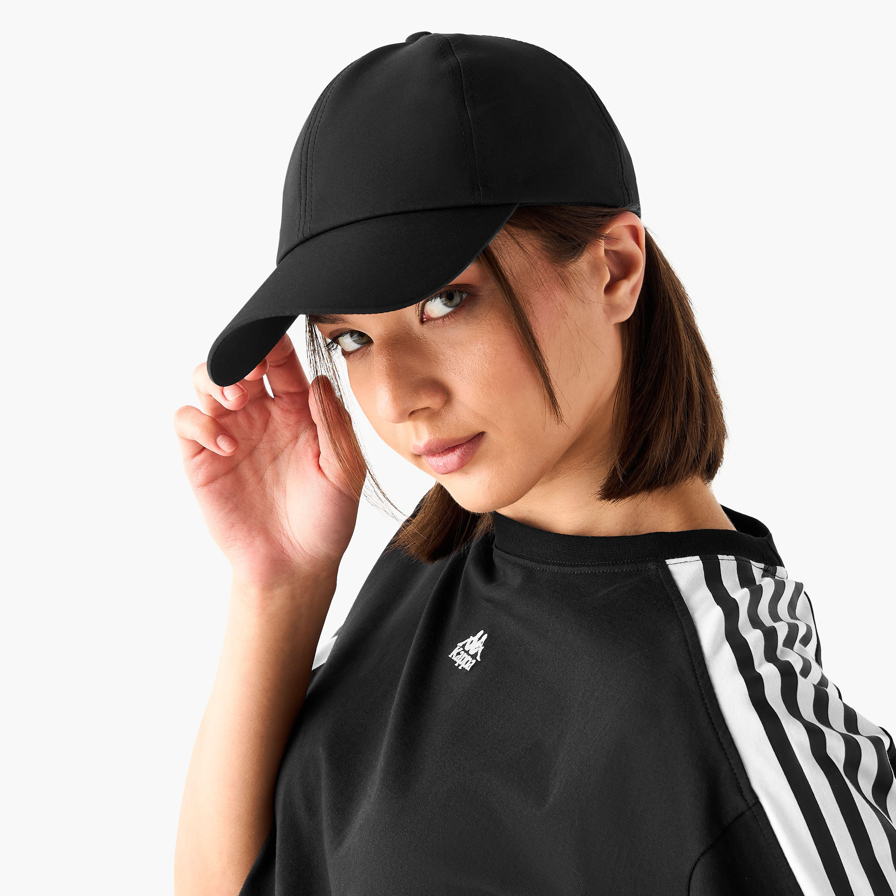 Stitch Detail Cap with Hook and Loop Closure-women-clothingaccessories-capsandhats-image-2